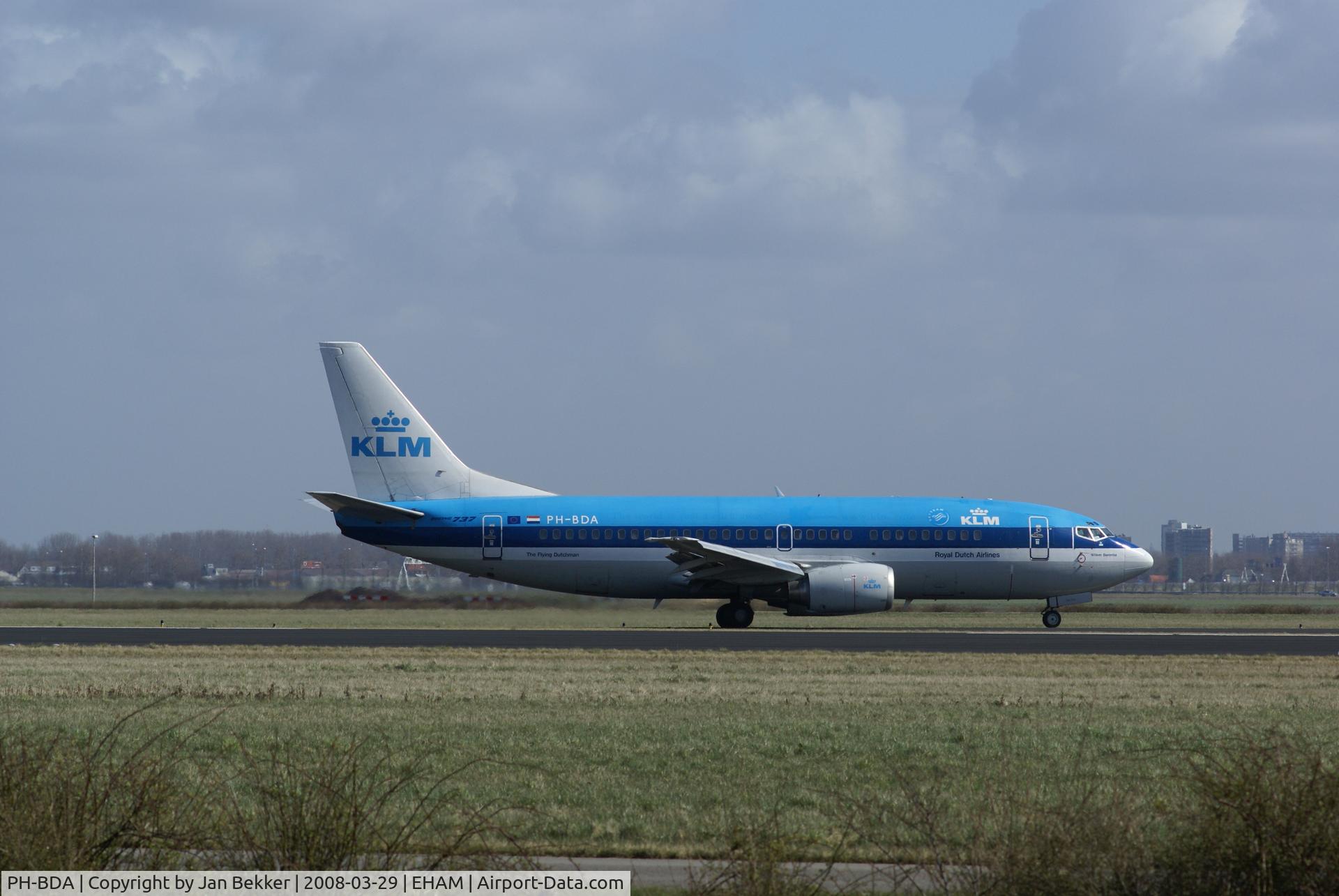 PH-BDA, 1986 Boeing 737-306 C/N 23537, Just after landing on the Polderbaan at Schiphol