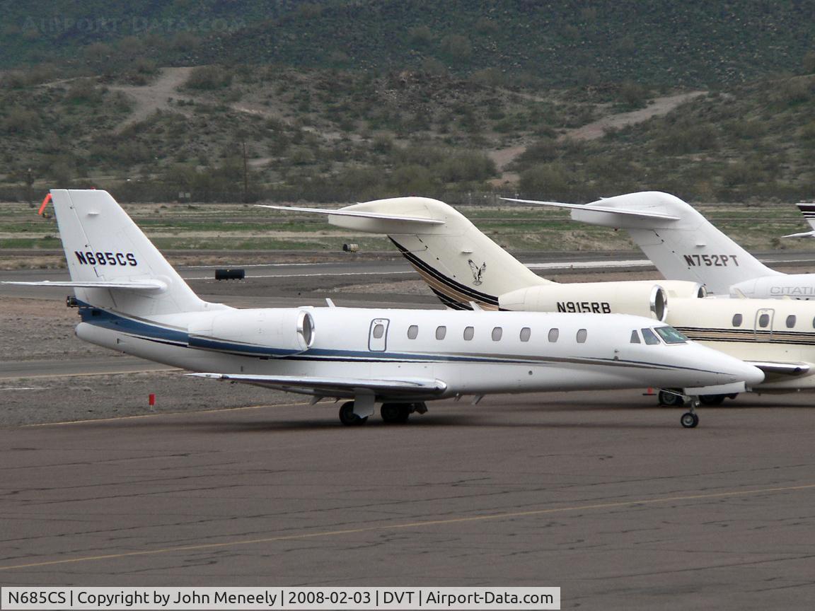 N685CS, 2007 Cessna 680 Citation Sovereign C/N 680-0142, Part of the lineup at DVT during 2008's Superbowl 