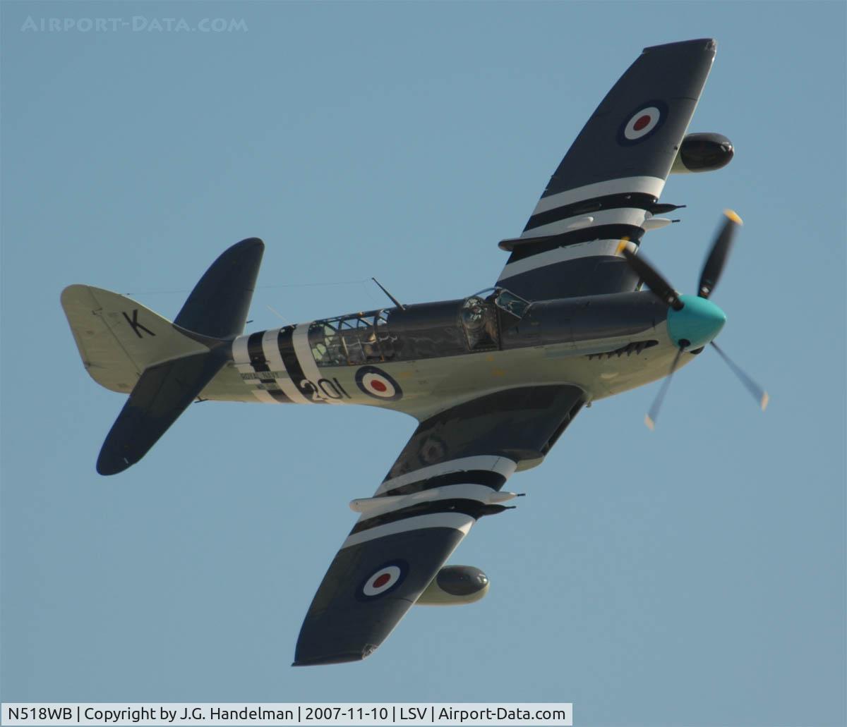 N518WB, 1950 Fairey Firefly AS.6 C/N F.8646, Banking at Nellis AFB NV