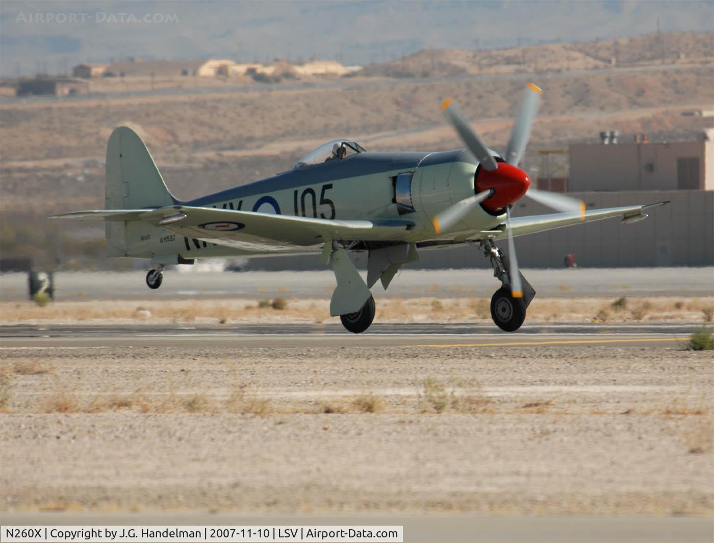 N260X, 1951 Hawker Sea Fury FB11 C/N 41H/636334, Sea Fury at Nellis AFB NV