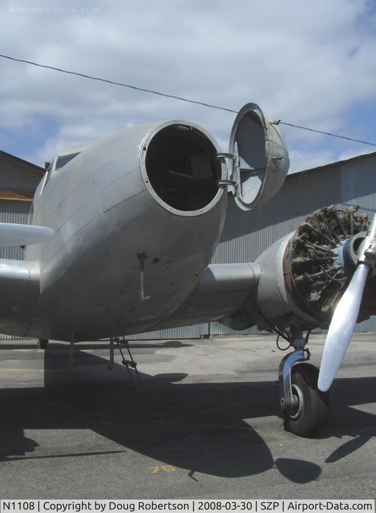 N1108, 1939 Lockheed 12A Electra Junior C/N 1227, 1939 Lockheed 12-A ELECTRA JUNIOR late production, two Pratt & Whitney R-985s 450 Hp each-no radar in this nose locker