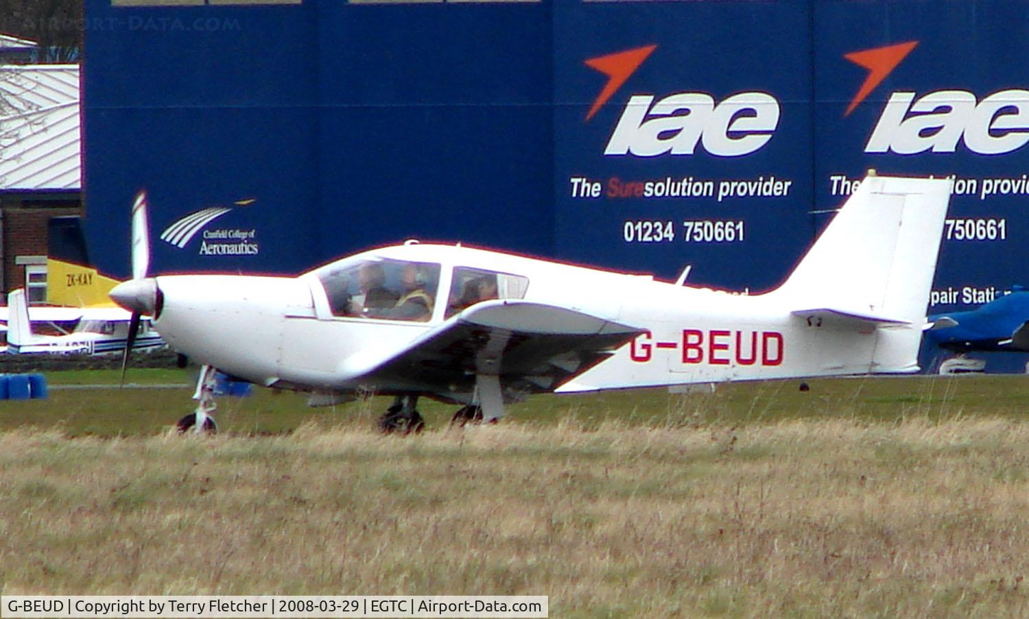 G-BEUD, 1975 Robin HR-100-285R Tiara C/N 534, Visitor to Cranfield in March 2008