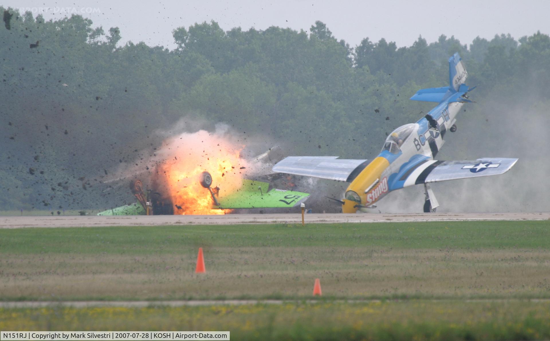 N151RJ, North American P-51D Mustang C/N 44-74404, Accident immediately after impact with Precious Metal II