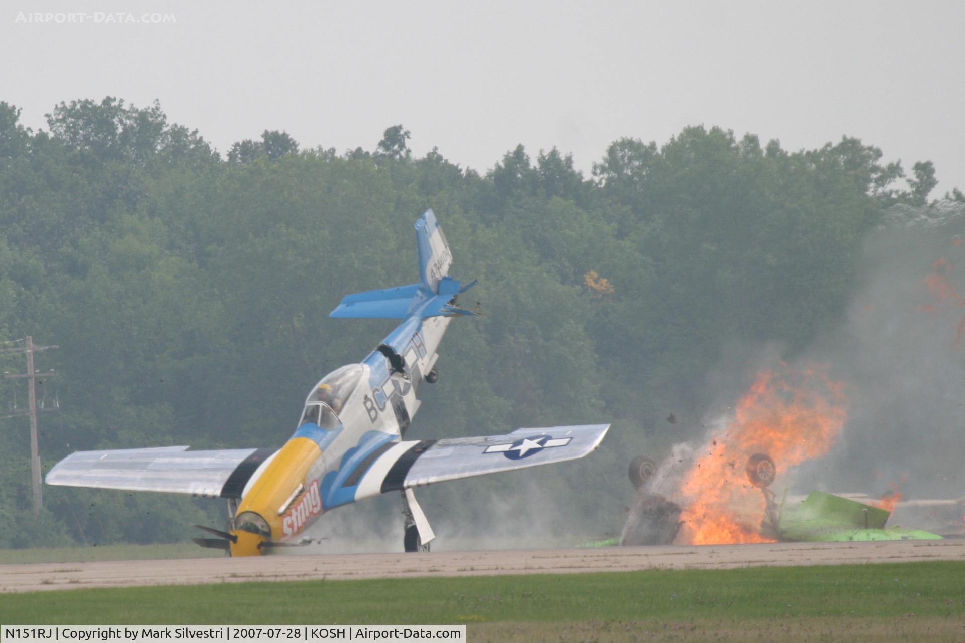 N151RJ, North American P-51D Mustang C/N 44-74404, Accident immediately after impact with Precious Metal II