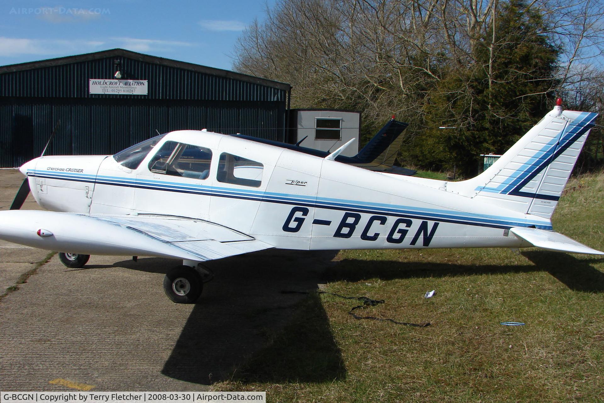 G-BCGN, 1974 Piper PA-28-140 Cherokee Cruiser C/N 28-7425323, Based aircraft at the quaintly named Hinton-in-the-Hedges airfield