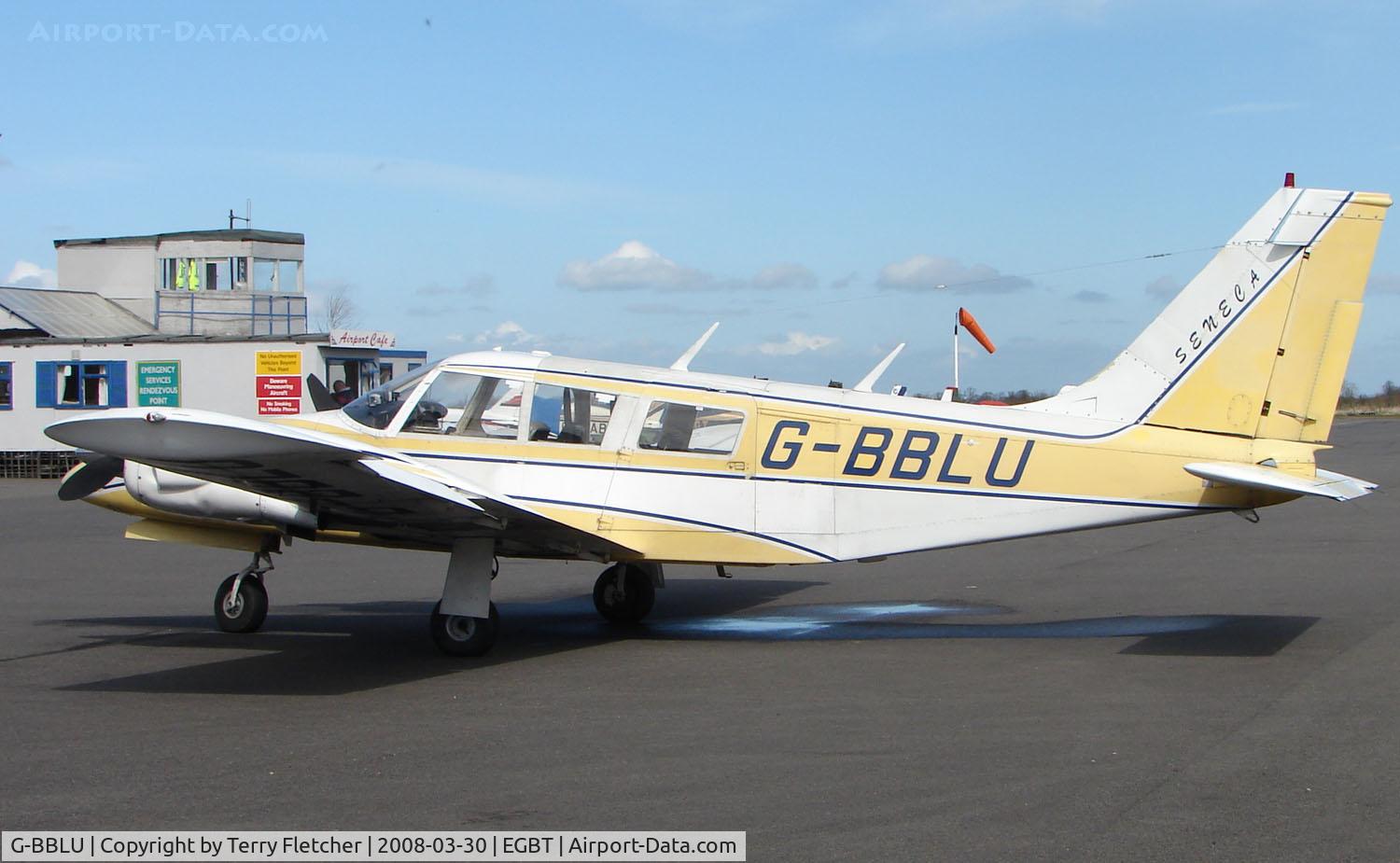G-BBLU, 1973 Piper PA-34-200 Seneca C/N 34-7350271, The Buckinghamshire airfield at Turweston always has a good variety of aircraft movements