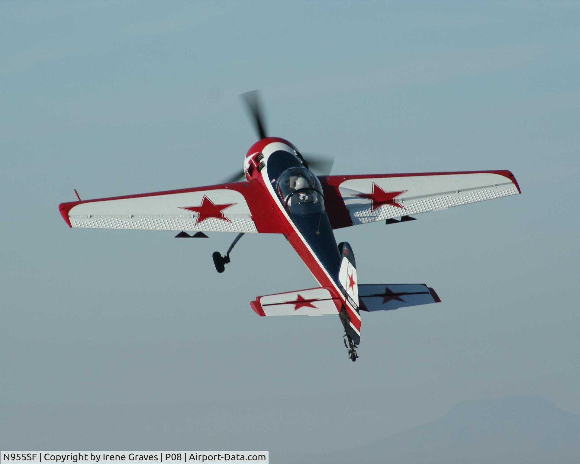 N955SF, 1996 Yakovlev Yak-55M C/N 961009, Take-Off at Tequila Cup, Coolidge, AZ, 2006