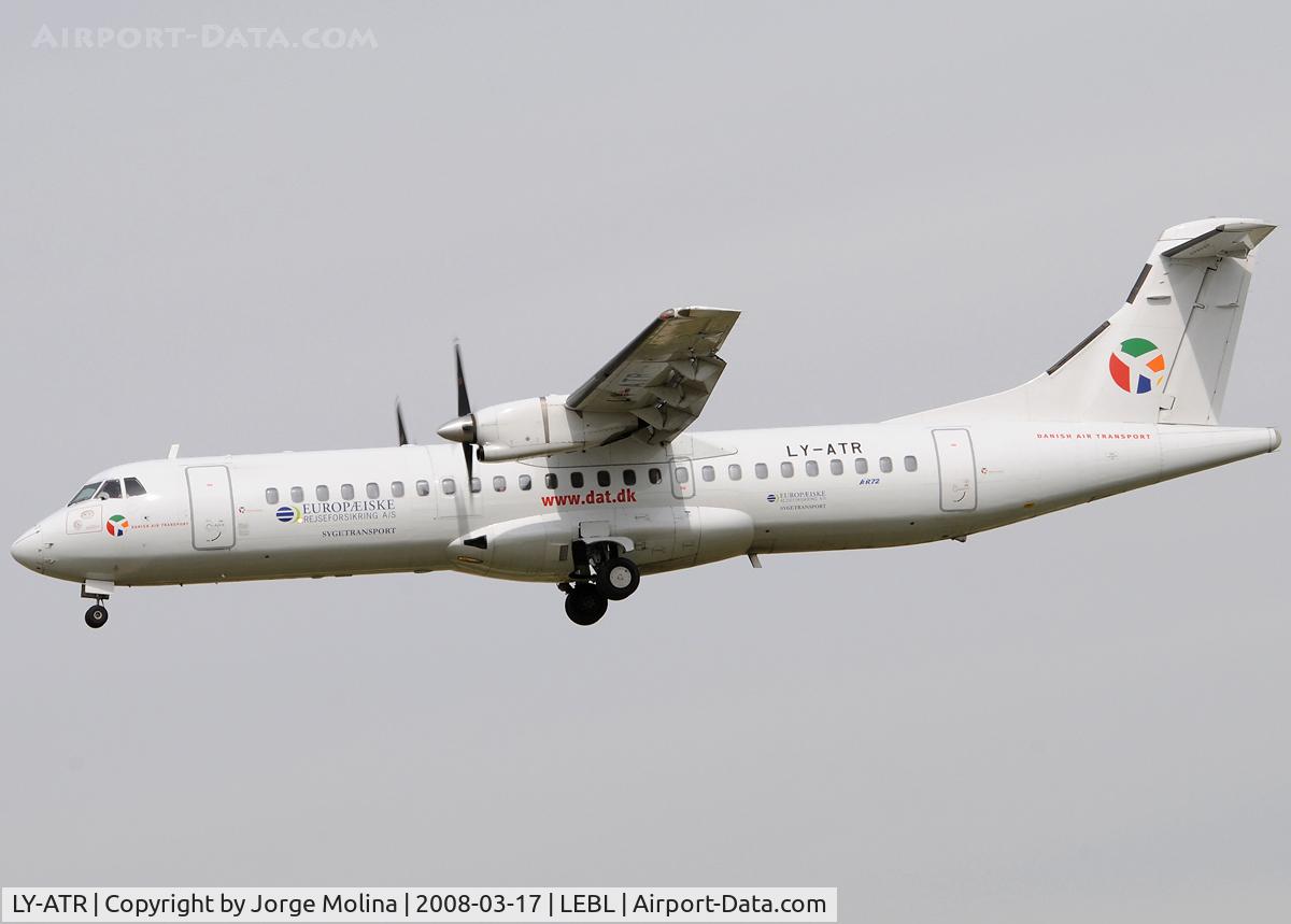 LY-ATR, 1990 ATR 72-201 C/N 162, On short final to RWY 25R.