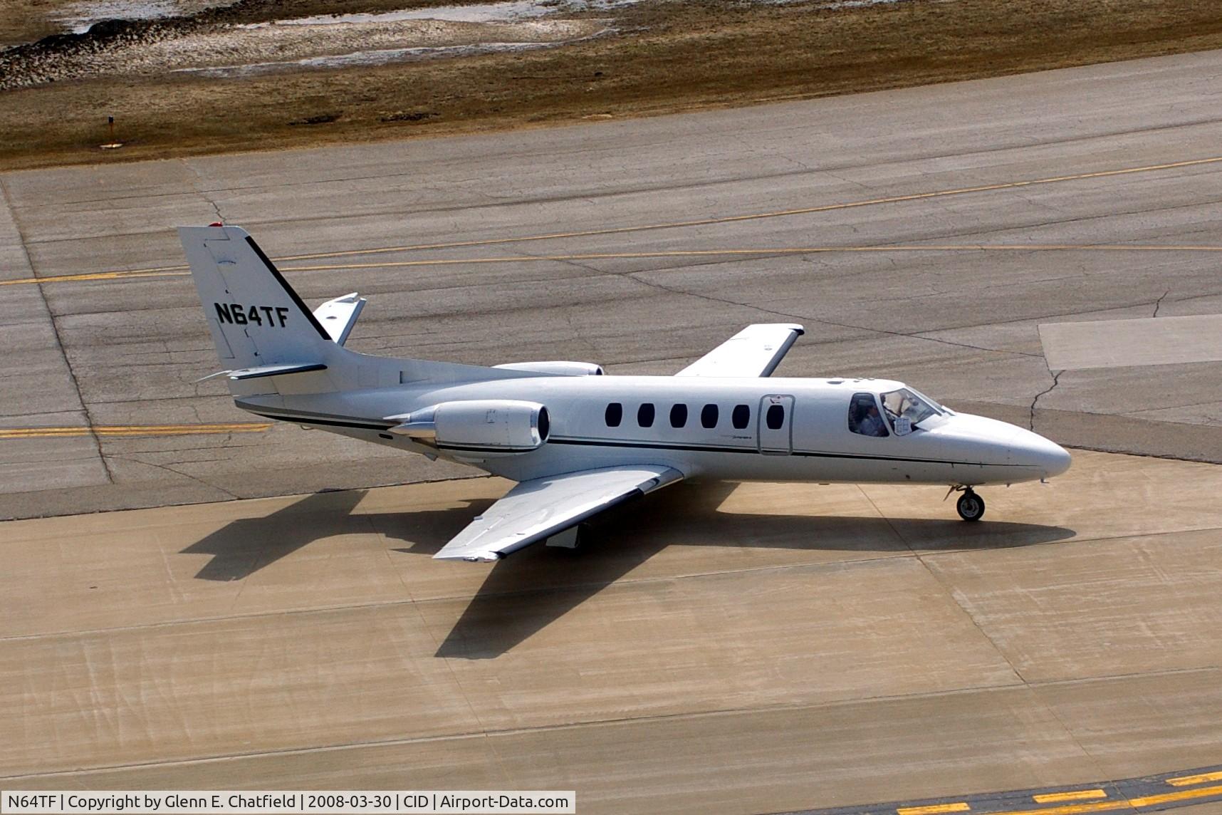 N64TF, 1979 Cessna 550 Citation II C/N 550-0064, Just arrived, taxiing past the tower to Landmark
