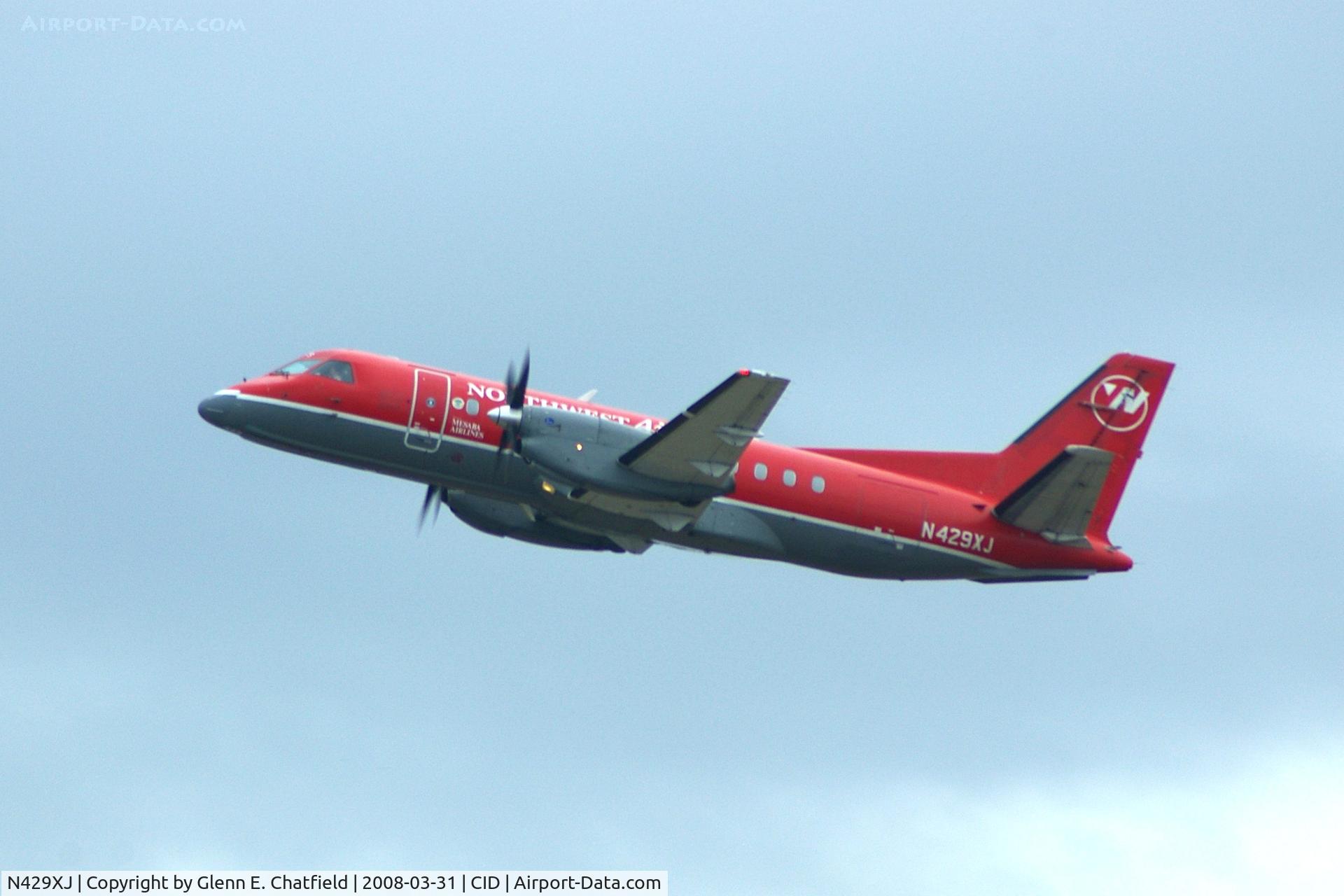N429XJ, 1997 Saab 340B C/N 340B-429, Departing Runway 9 for MSP