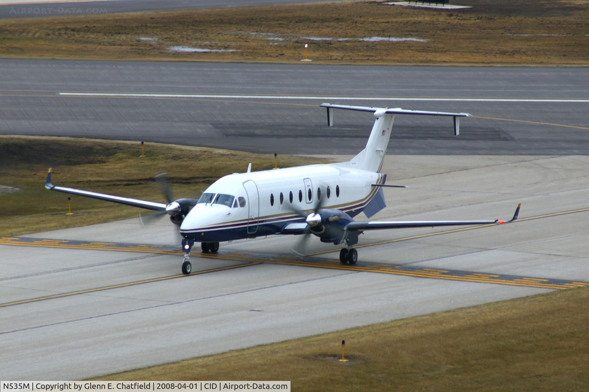 N535M, 1998 Raytheon Aircraft Company 1900D C/N UE-332, Two Menards birds in one day!  Exiting on Taxiway Bravo