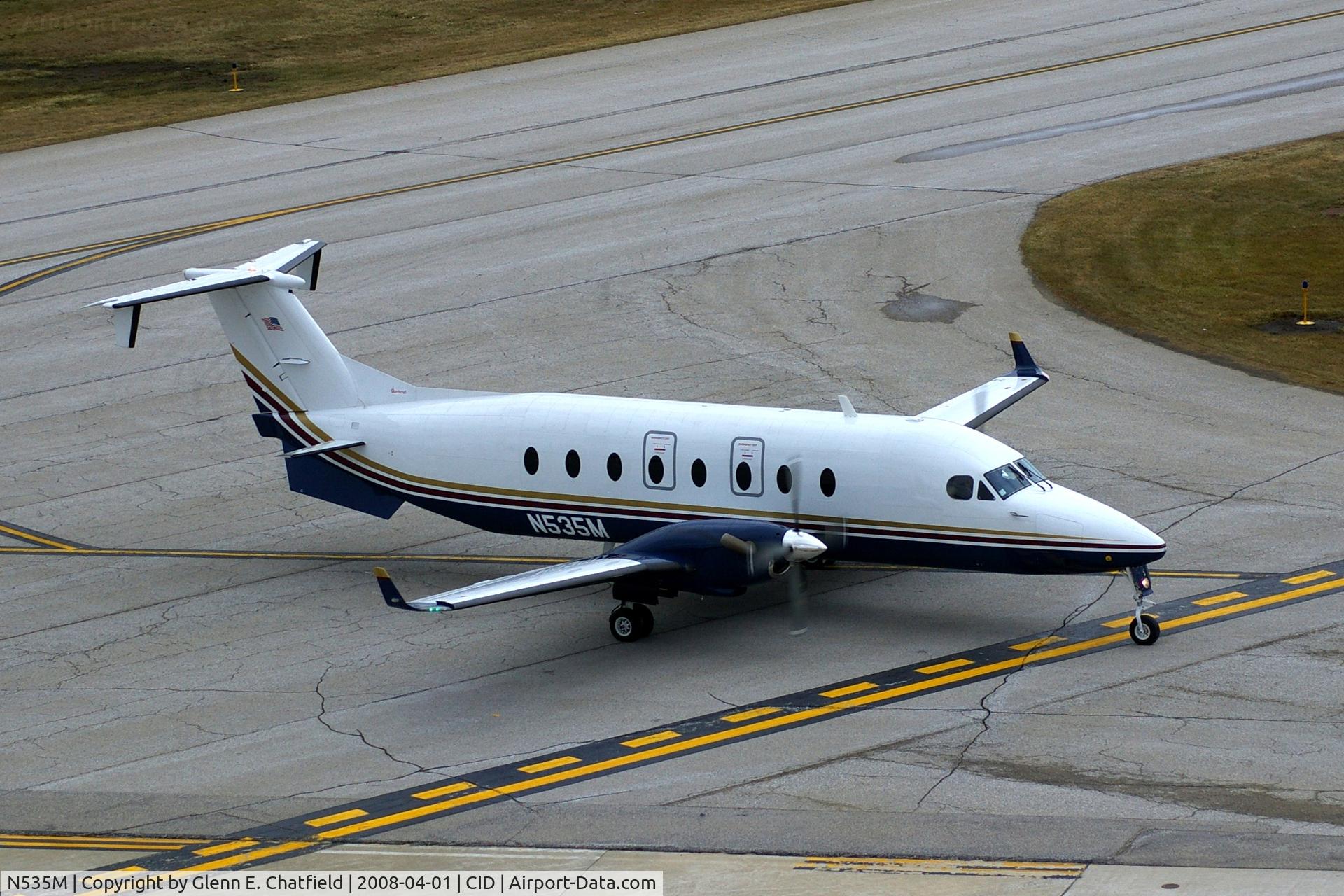 N535M, 1998 Raytheon Aircraft Company 1900D C/N UE-332, Two Menards birds in one day!  Turning on to the Landmark ramp