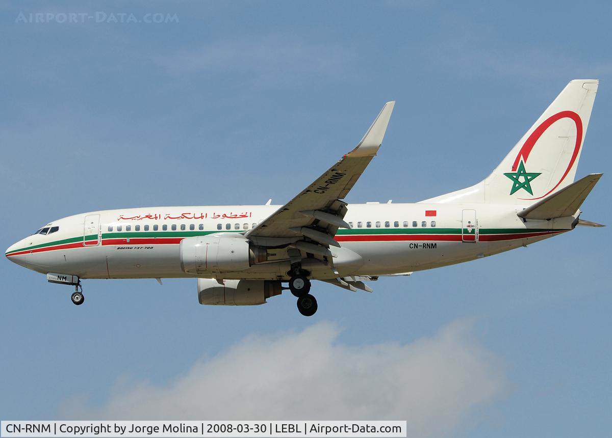 CN-RNM, 1999 Boeing 737-7B6 C/N 28984, RAM on final to RWY 25R.