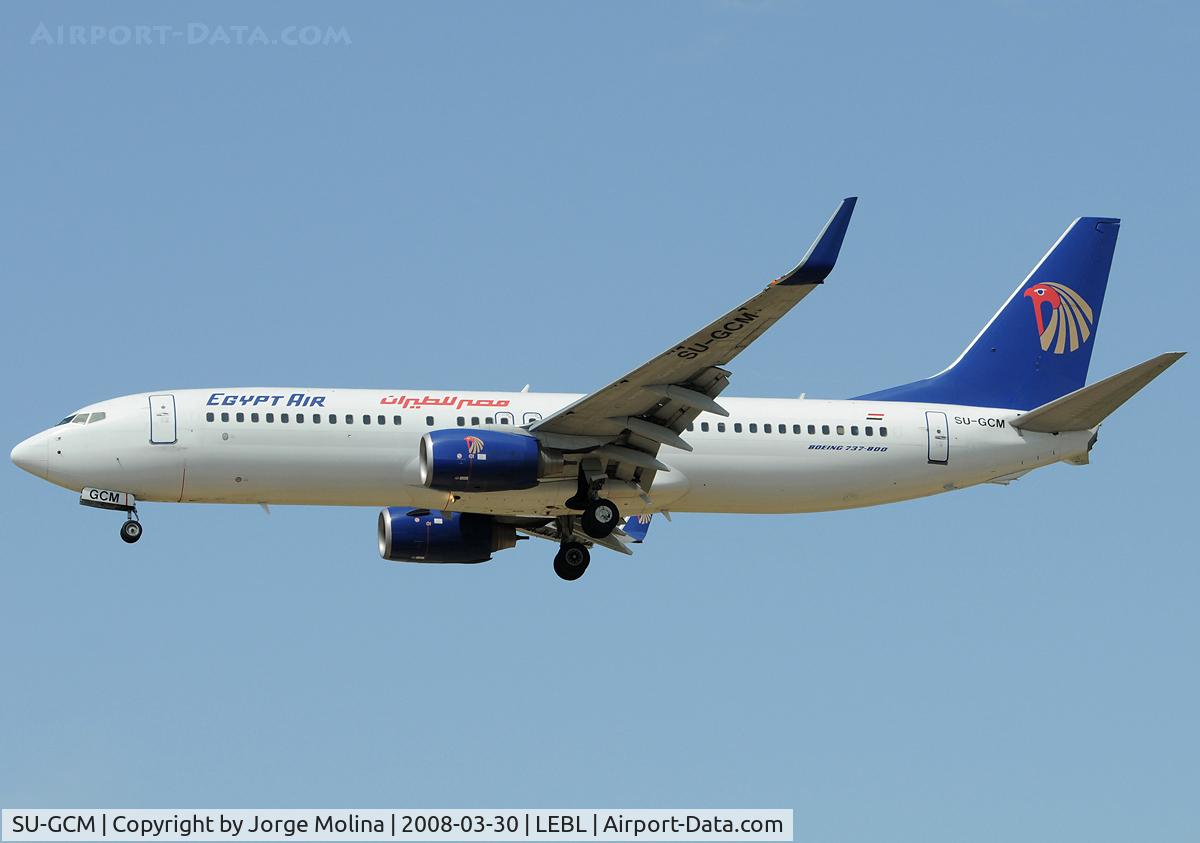 SU-GCM, 2006 Boeing 737-866 C/N 35558, Clear to land RWY 25R.
