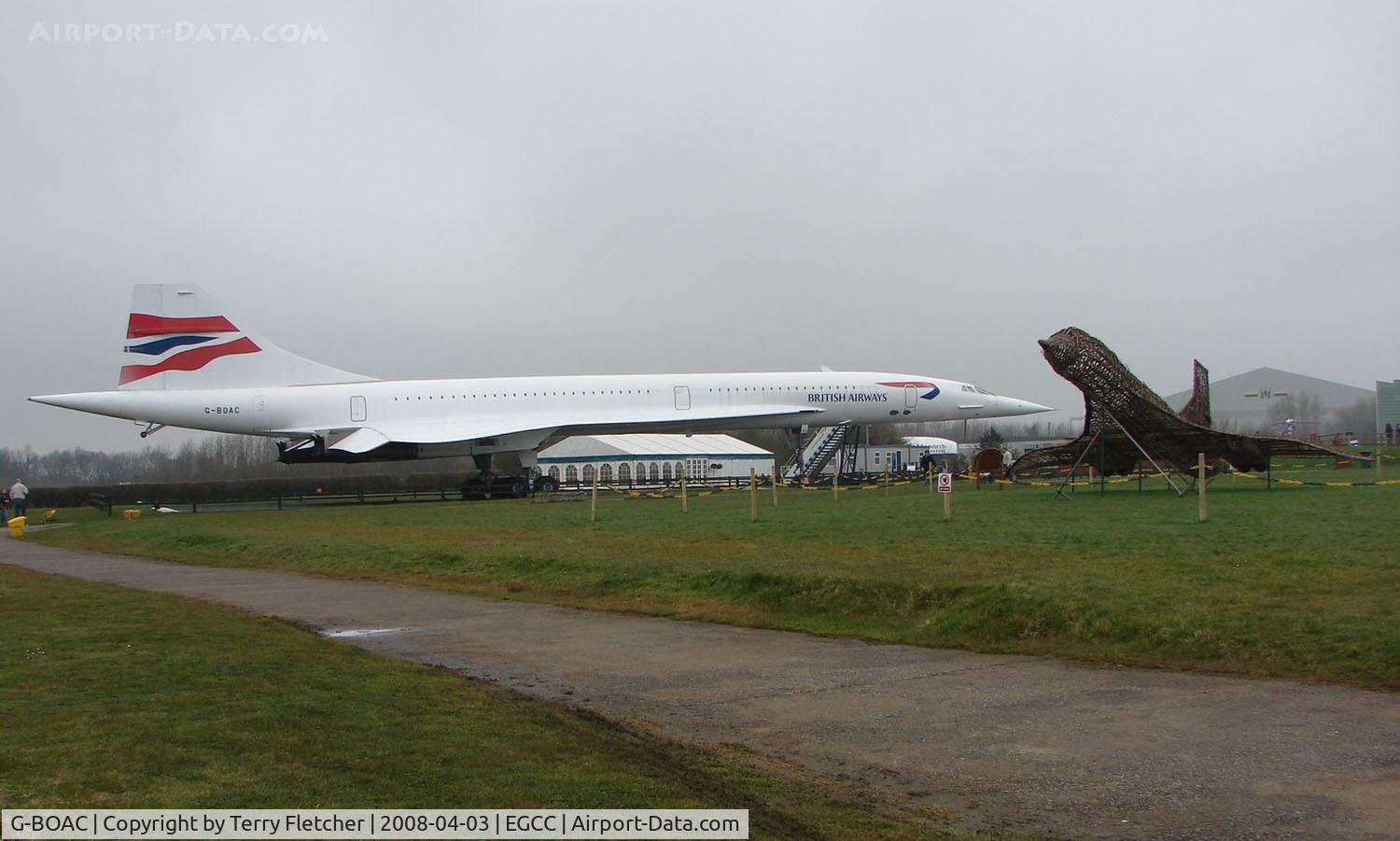 G-BOAC, 1975 Aerospatiale-BAC Concorde 1-102 C/N 100-004, Concorde now preserved at The Manchester Aviation Park - along with a replica made from wood