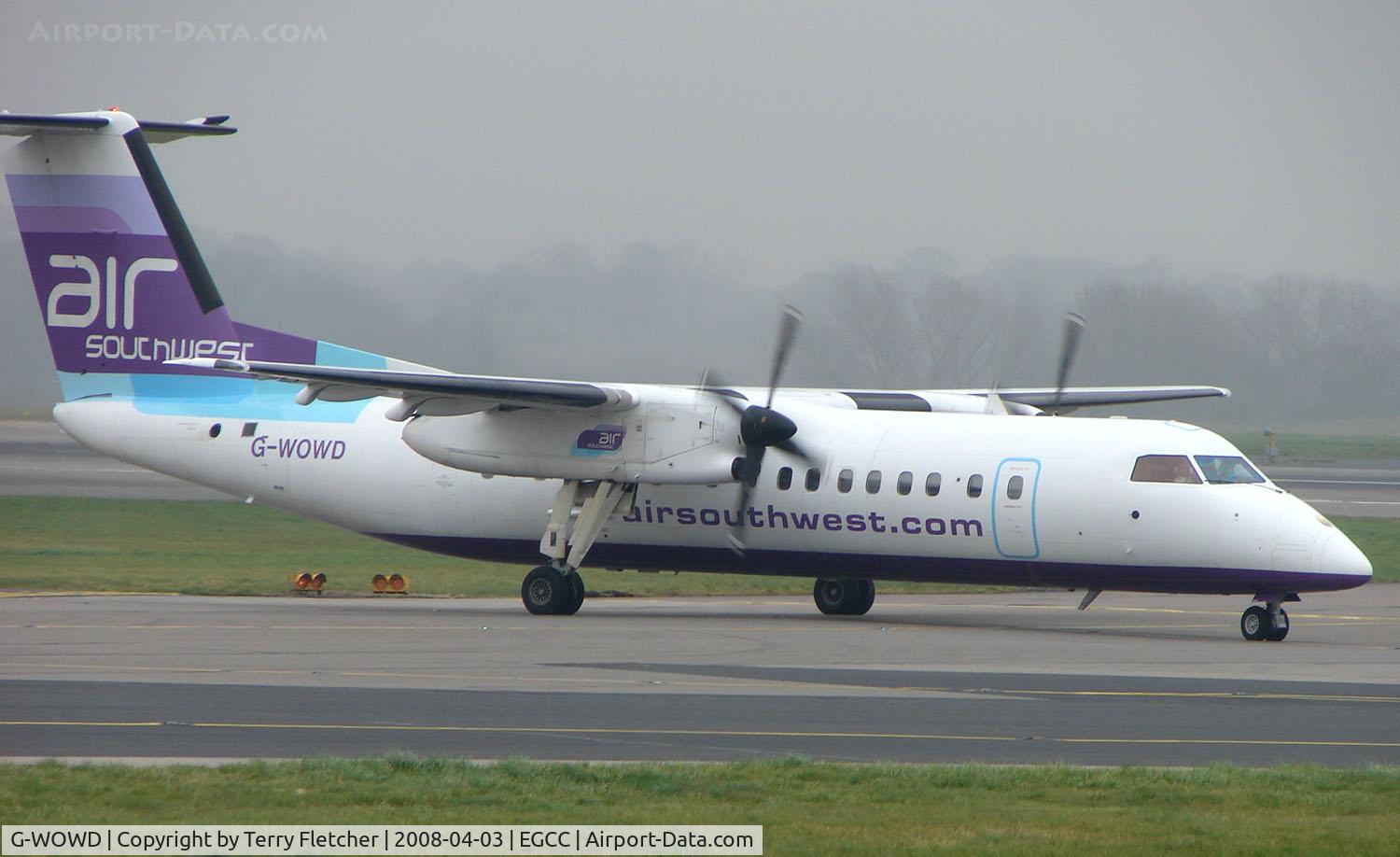 G-WOWD, 1991 De Havilland Canada DHC-8-311 Dash 8 C/N 286, Southwest Dash 8 arriving at Manchester