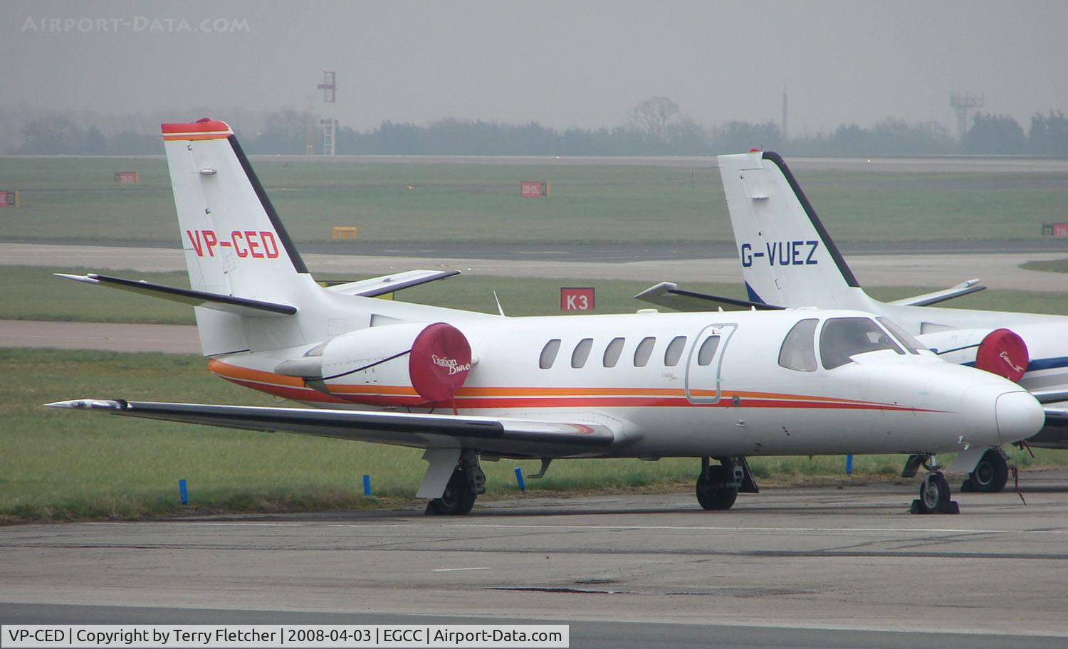 VP-CED, 1999 Cessna 550 Citation Bravo C/N 550-0870, Citation II at Manchester in April 2008