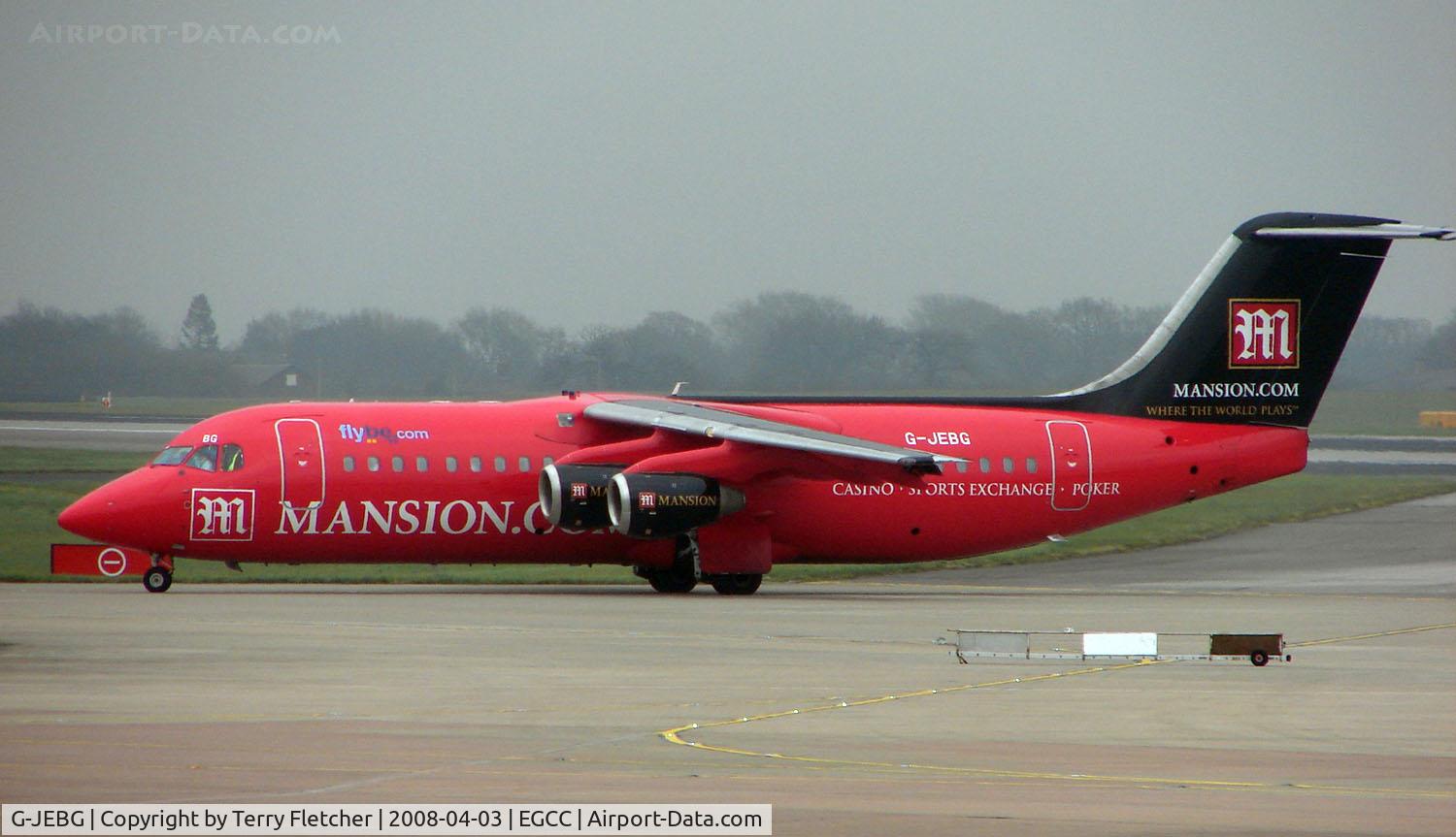 G-JEBG, 1992 British Aerospace BAe.146-300 C/N E3209, Colouful Scheme on this BAE146 at Manchester
