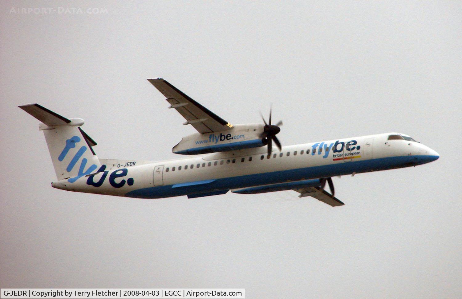 G-JEDR, 2003 De Havilland Canada DHC-8-402Q Dash 8 C/N 4087, FLYBE Dash 8 climbs out of Manchester