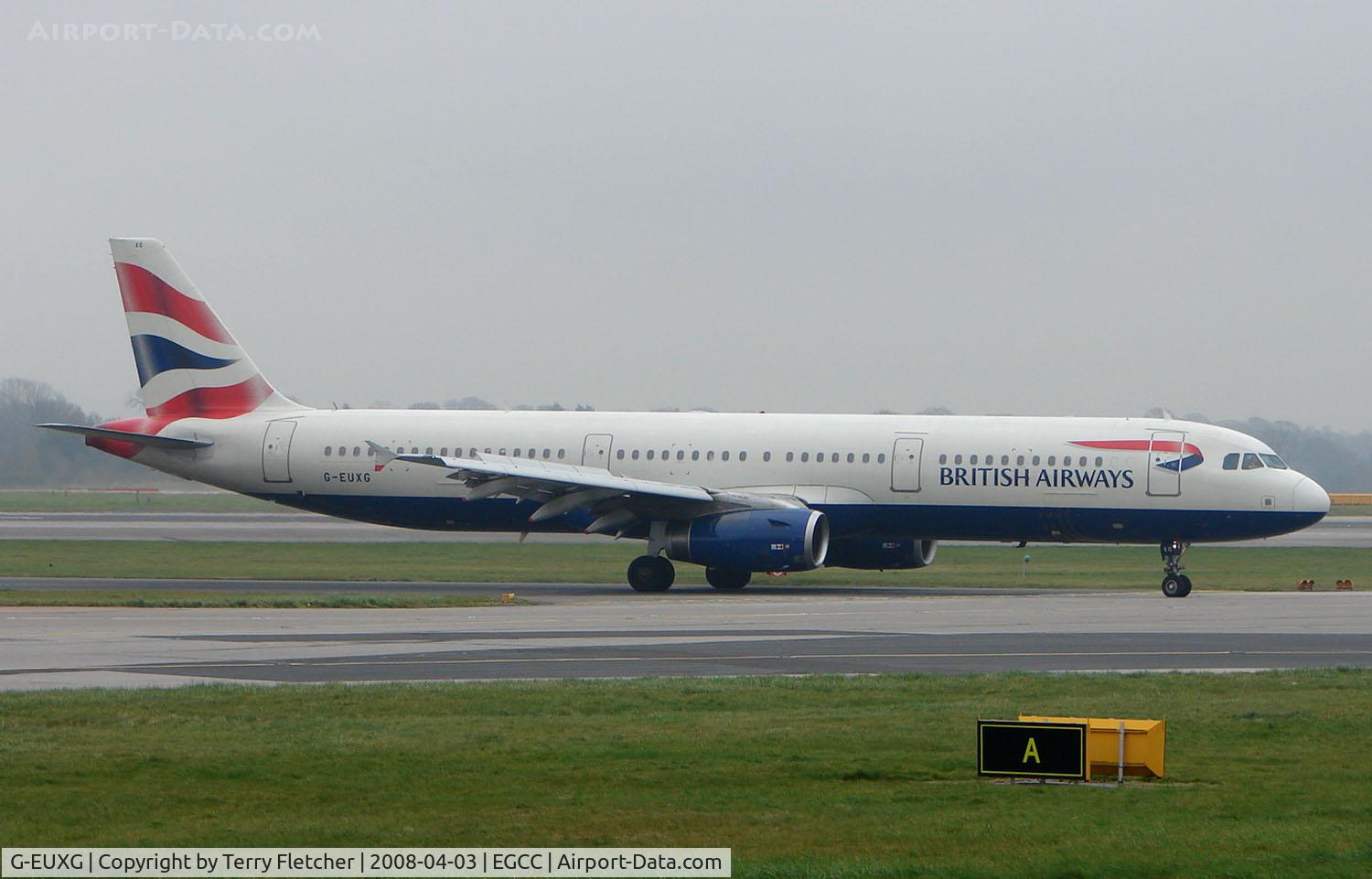 G-EUXG, 2004 Airbus A321-231 C/N 2351, British Airways A321 arrives at Manchester