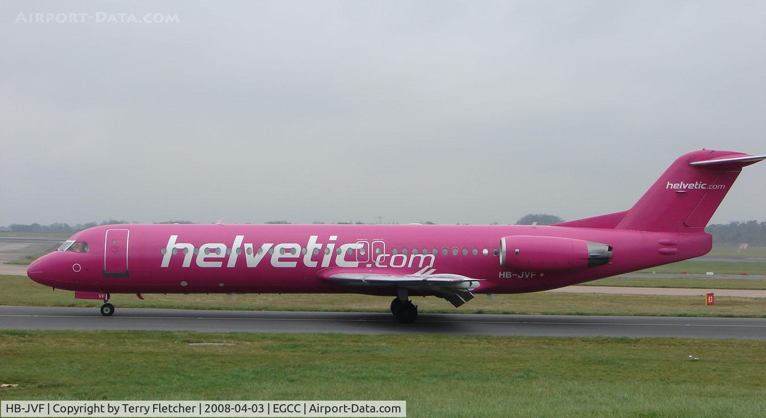 HB-JVF, 1993 Fokker 100 (F-28-0100) C/N 11466, Helvetic FK100 operating the Swiss 390 flight in from Zurich