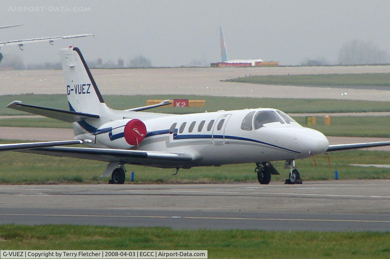 G-VUEZ, 1979 Cessna 550 Citation II C/N 550-0008, Cessna 550 parked on the remote executive ramp at Manchester