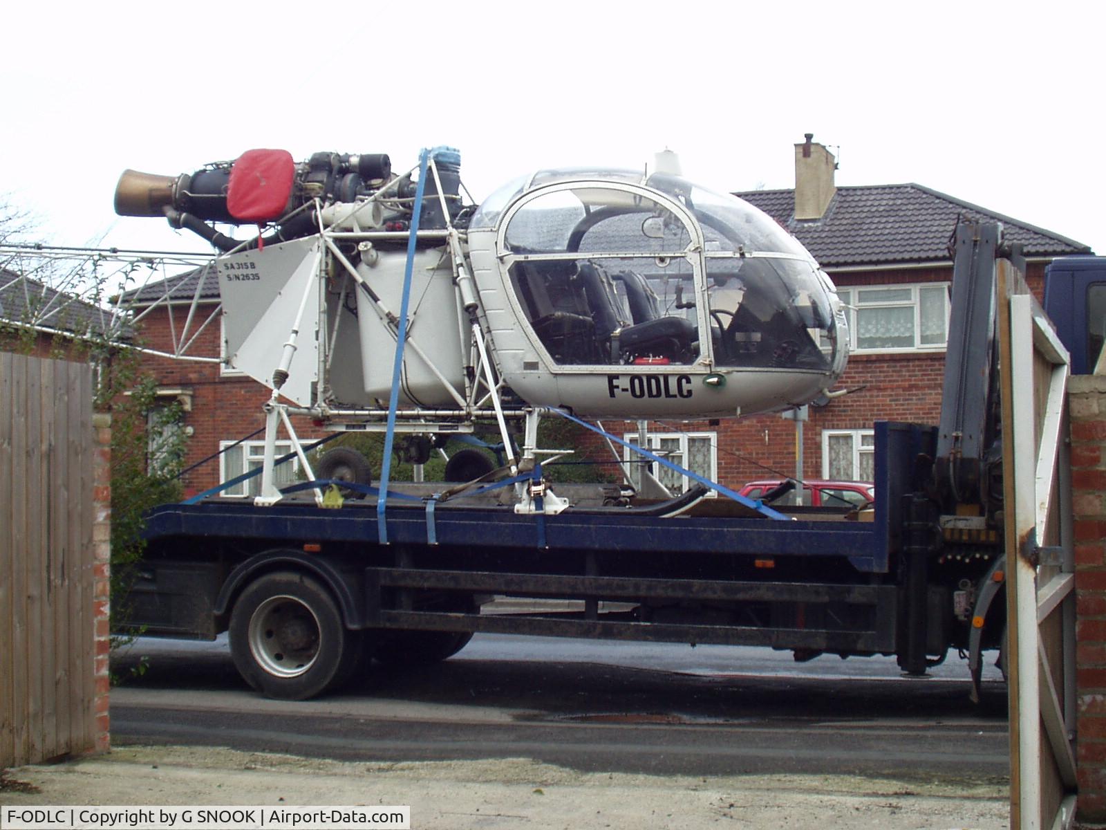 F-ODLC, Aerospatiale SA-315B Lama C/N 2635, On the move in the UK