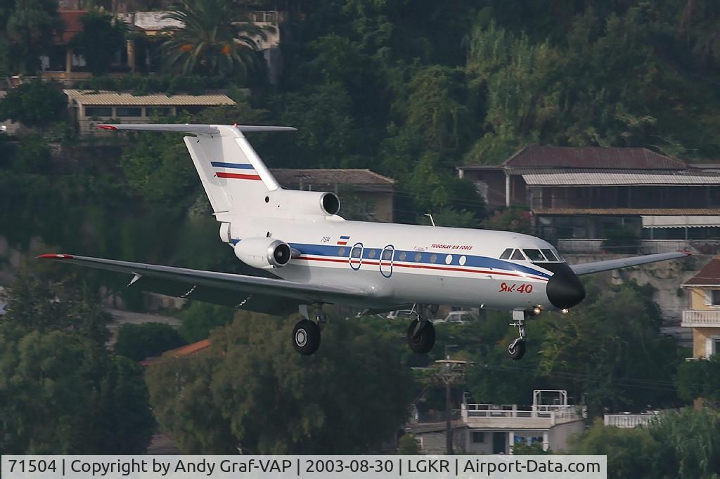 71504, Yakovlev Yak-40 C/N 9231523, Yugoslav Air Force Y40