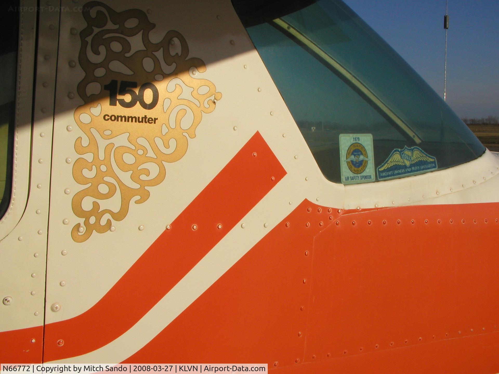 N66772, 1974 Cessna 150M C/N 15076266, Parked on the ramp at Airlake.