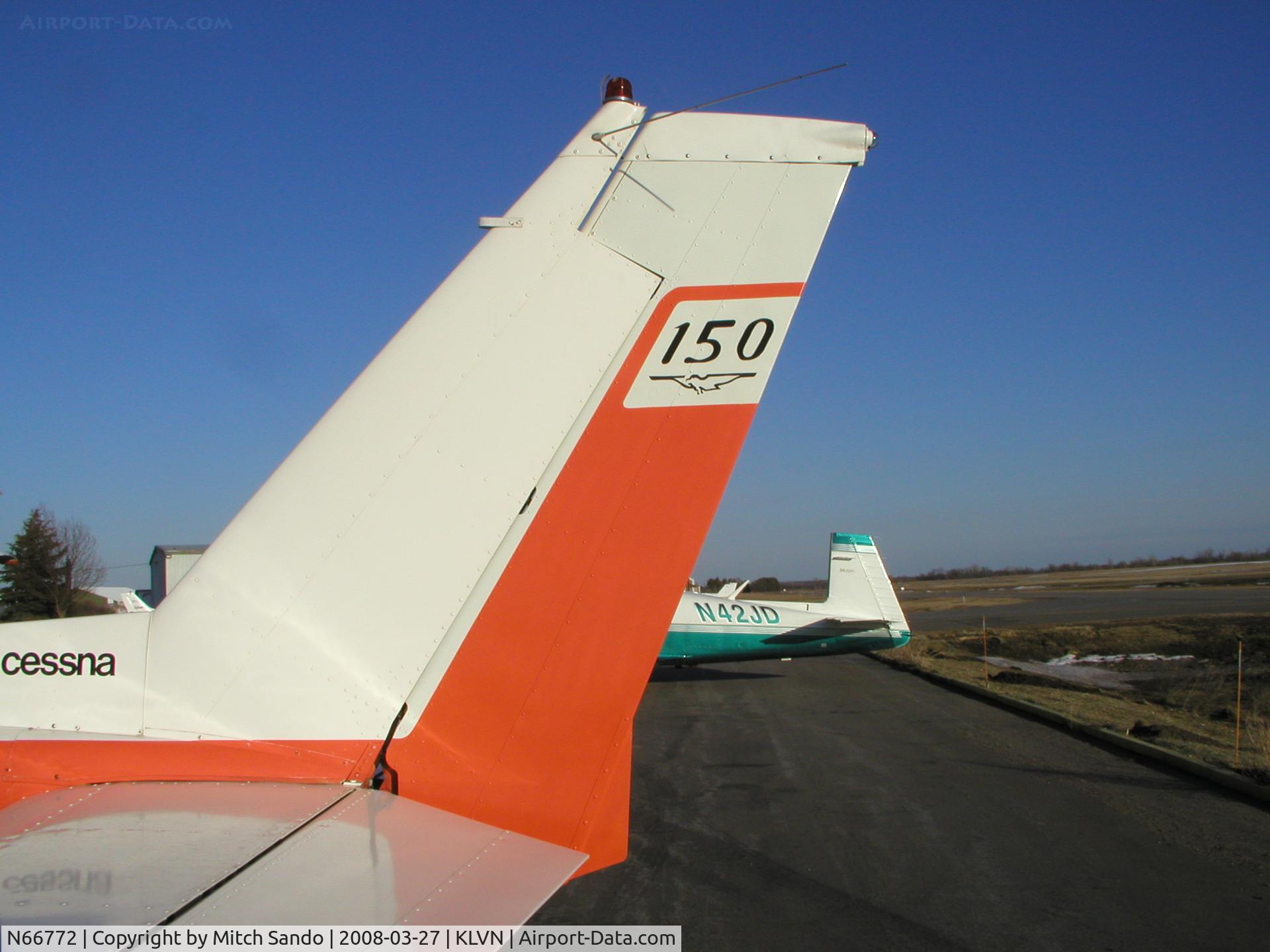 N66772, 1974 Cessna 150M C/N 15076266, Parked on the ramp at Airlake.