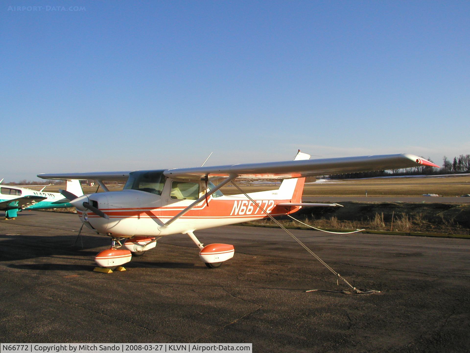 N66772, 1974 Cessna 150M C/N 15076266, Parked on the ramp at Airlake.