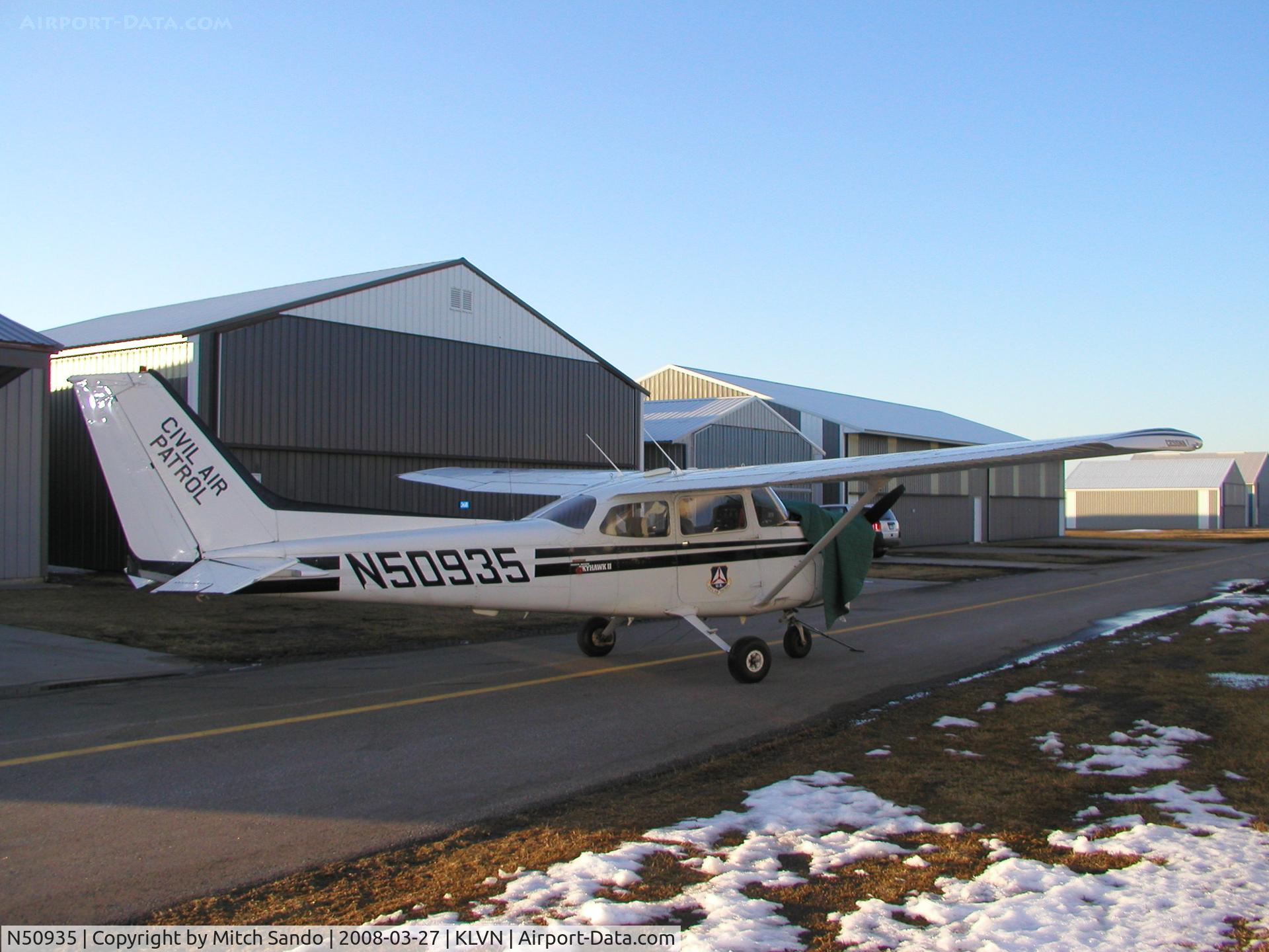 N50935, 1981 Cessna 172P C/N 17274365, Parked outside the hangar.