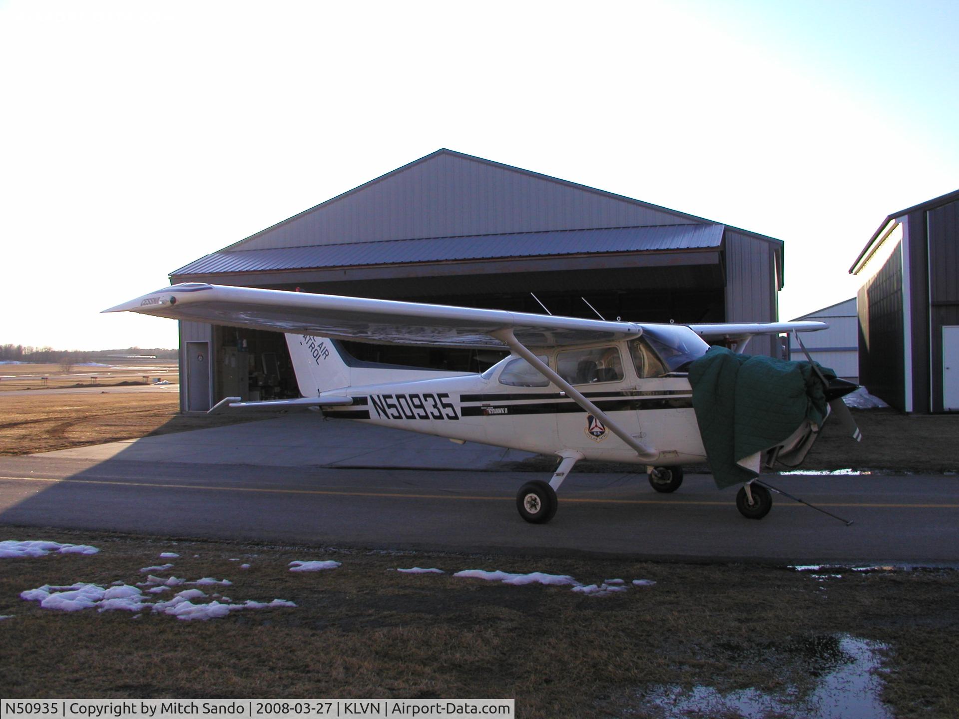 N50935, 1981 Cessna 172P C/N 17274365, Parked outside the hangar.