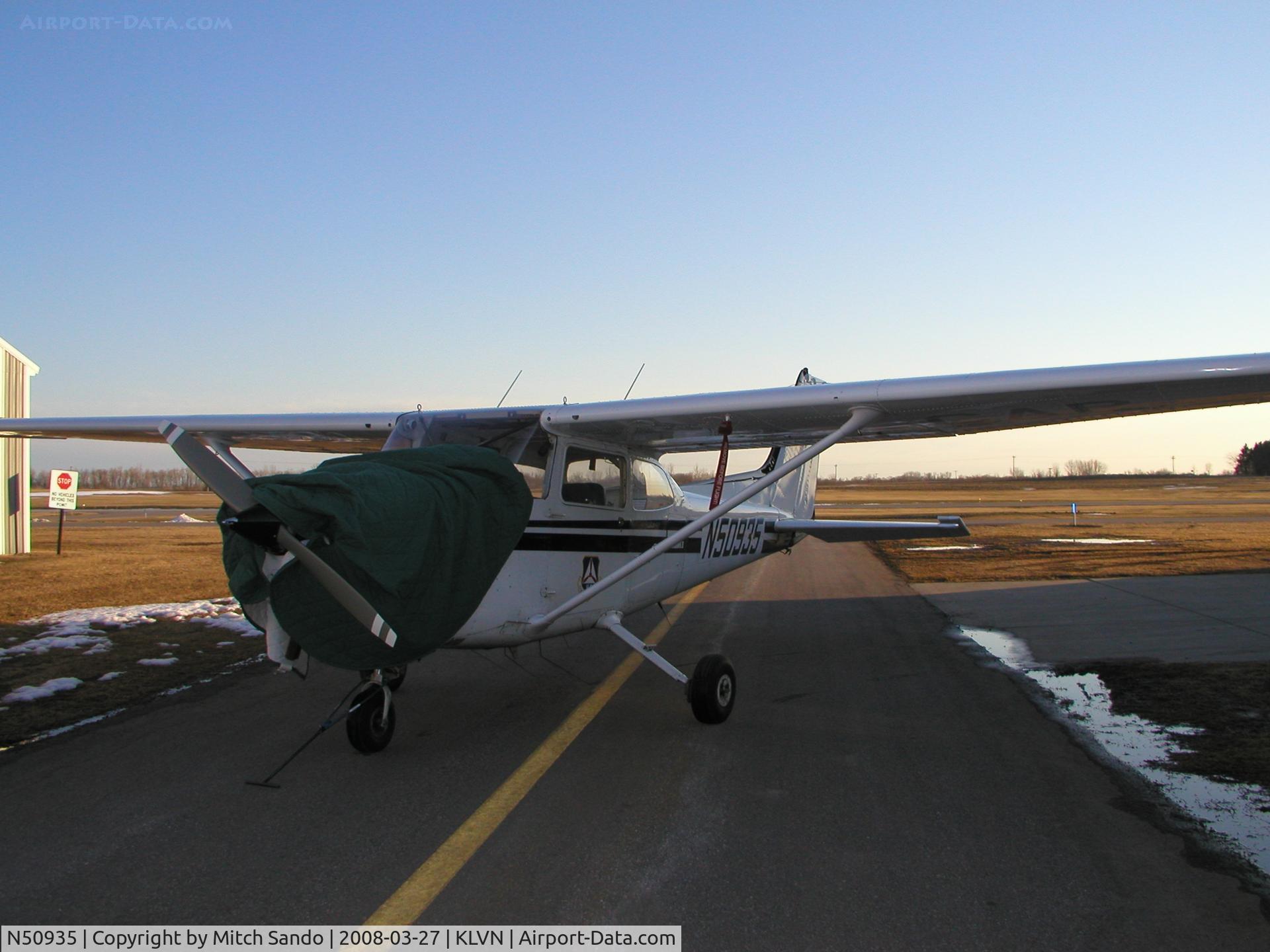 N50935, 1981 Cessna 172P C/N 17274365, Parked outside the hangar.