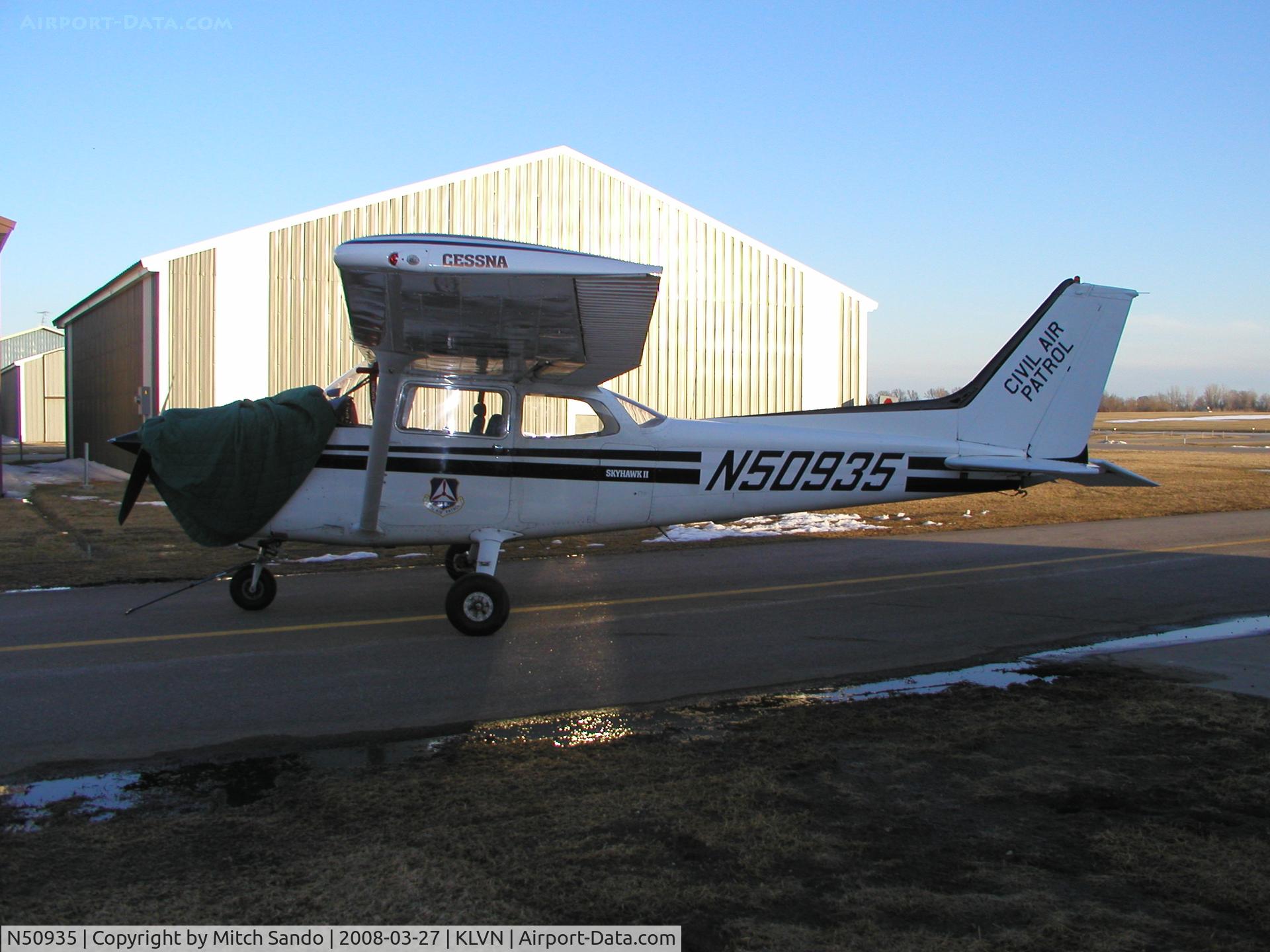 N50935, 1981 Cessna 172P C/N 17274365, Parked outside the hangar.