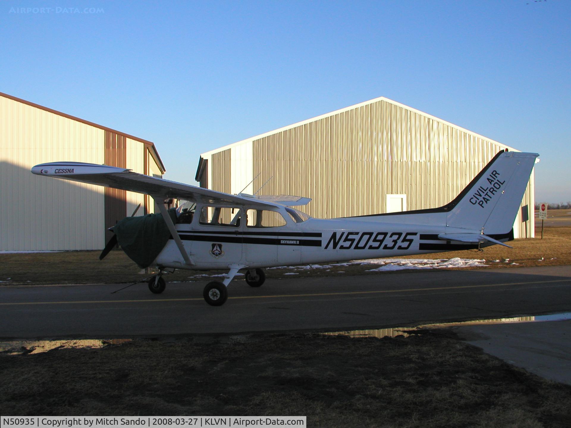 N50935, 1981 Cessna 172P C/N 17274365, Parked outside the hangar.