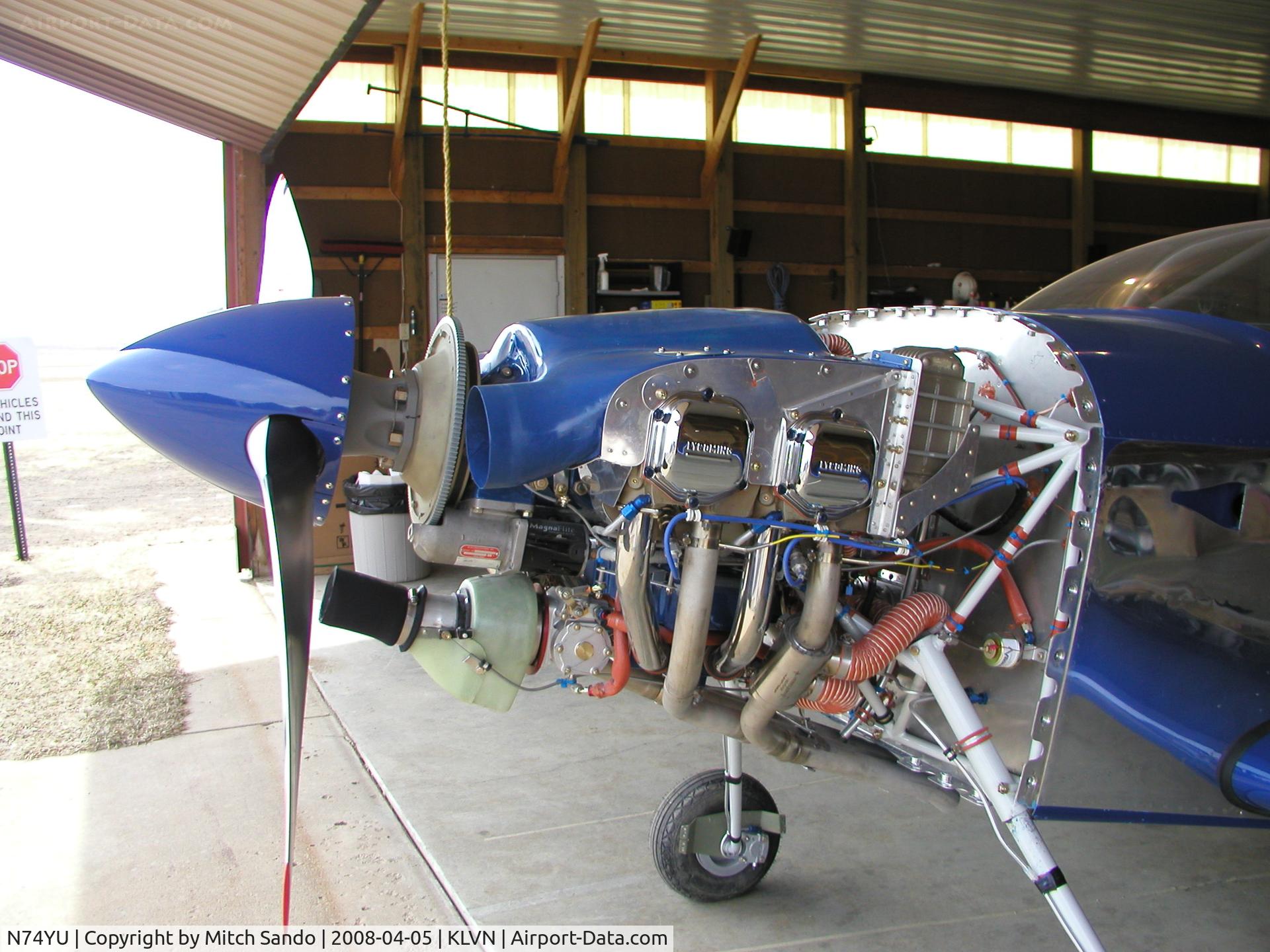 N74YU, 2008 Vans RV-7 C/N 70579, Parked inside the hangar.
