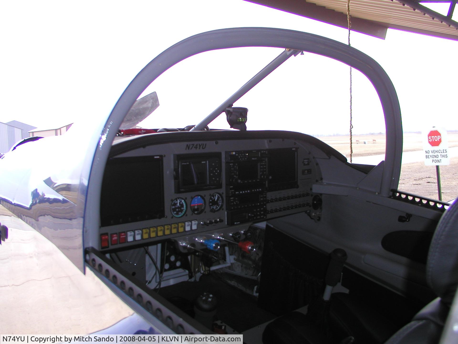 N74YU, 2008 Vans RV-7 C/N 70579, Parked inside the hangar.