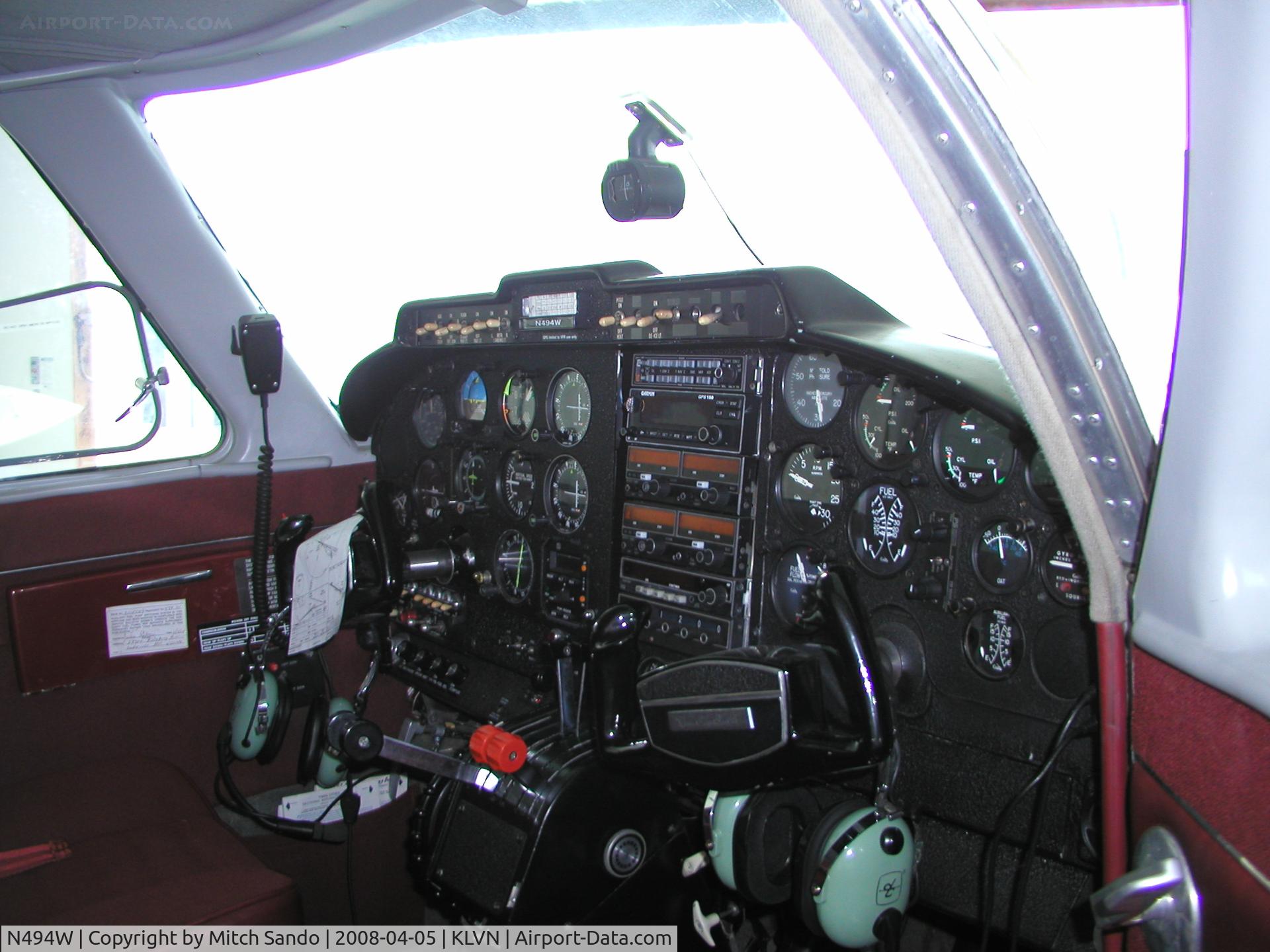 N494W, 1966 Cessna 310K C/N 310K0103, Parked inside the hangar.