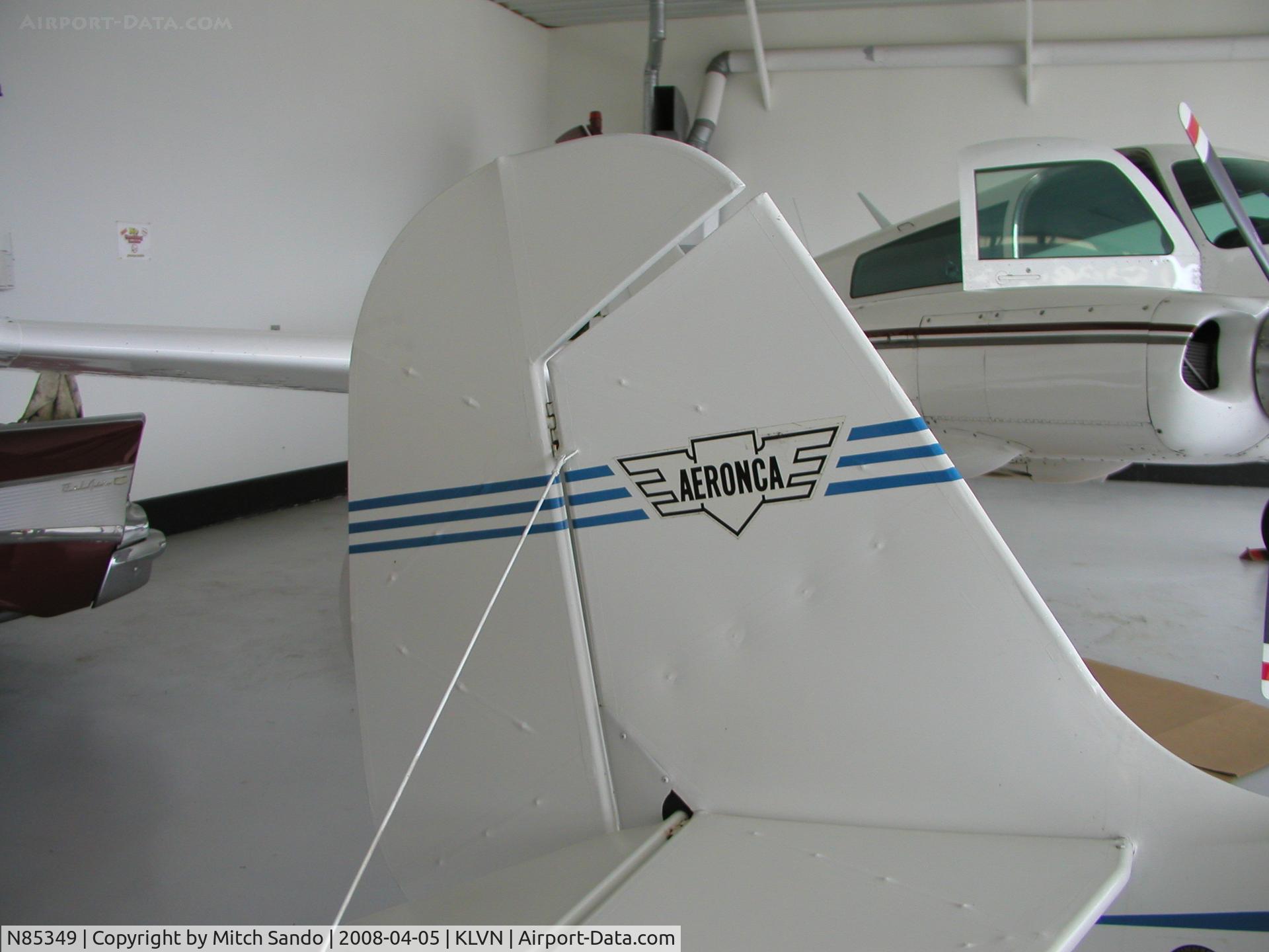 N85349, 1946 Aeronca 7AC Champion C/N 7AC-4089, Parked inside the hangar.