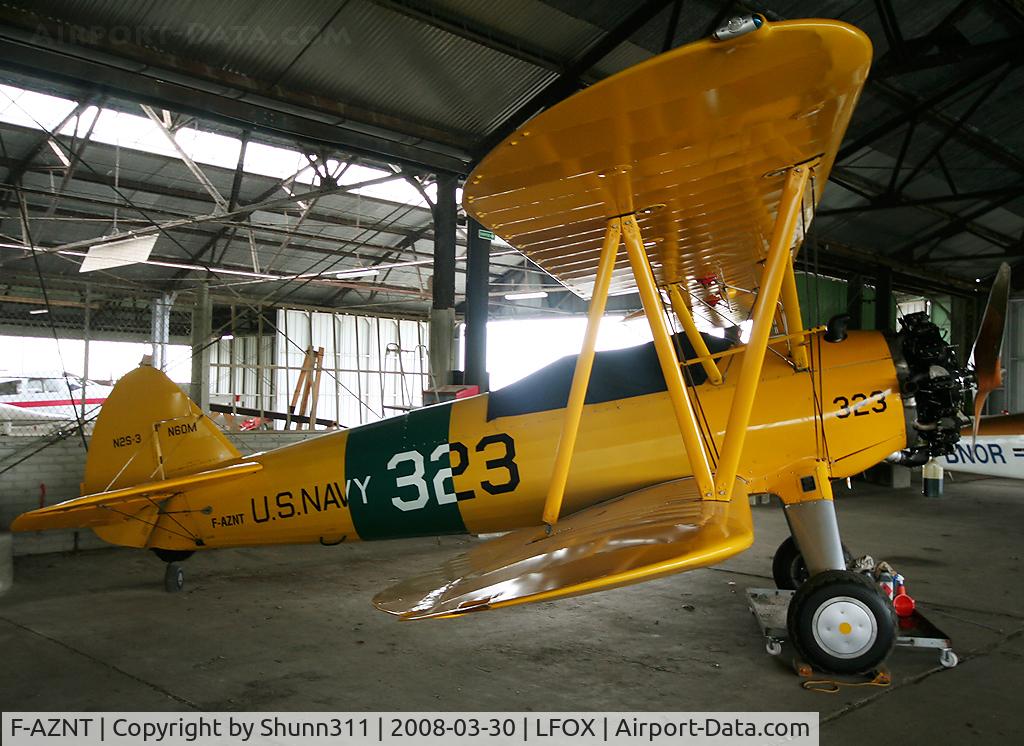 F-AZNT, 1943 Boeing A75N1 (PT-17) C/N 75-4572, One of the new Boeing Stearman registered in France... Inside GAMA Airclub hangar