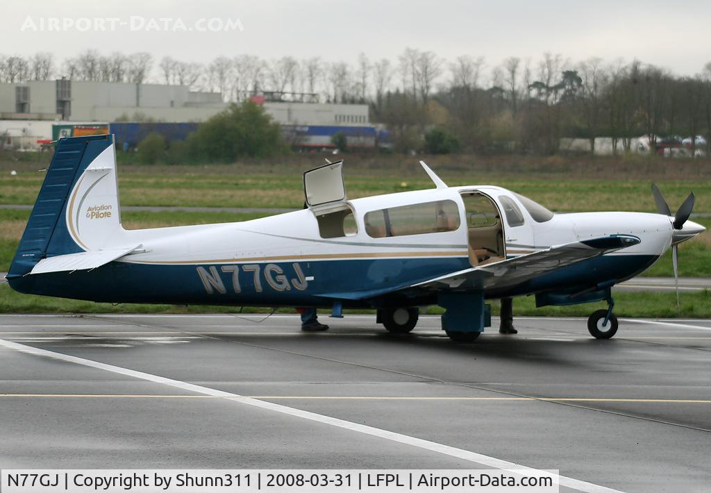 N77GJ, 2005 Mooney M20R Ovation C/N 29-0356, Ready for a new light flight... Additional 'Aviation & Pilote' titles on tail...