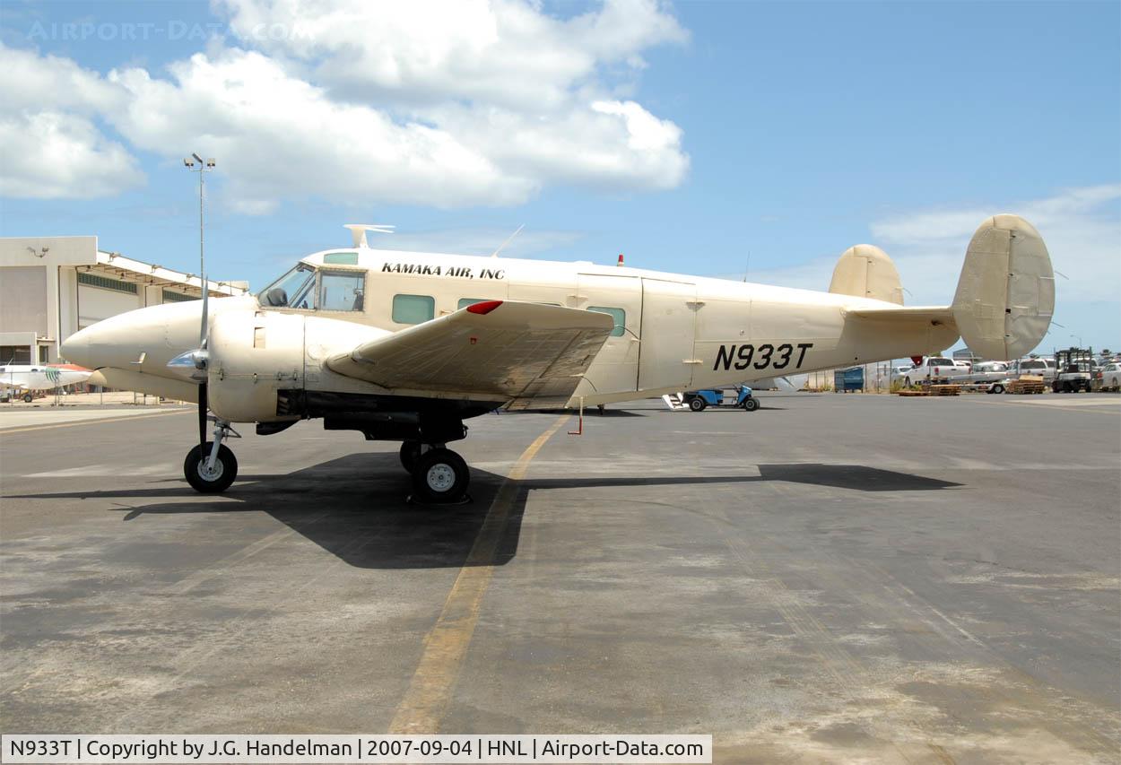 N933T, 1964 Beech H-18 Tri-Gear C/N BA-665, Port Side view at Kamaka ramp, HNL