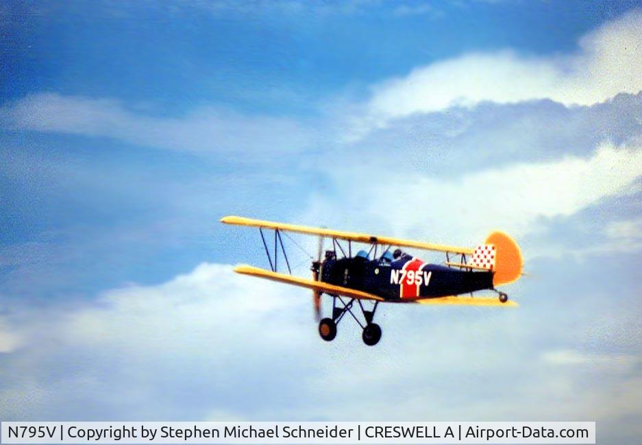 N795V, 1932 Fleet Model 7 C/N 376, Photographed over Creswell Airport in Creswell Oregon in late 1980's