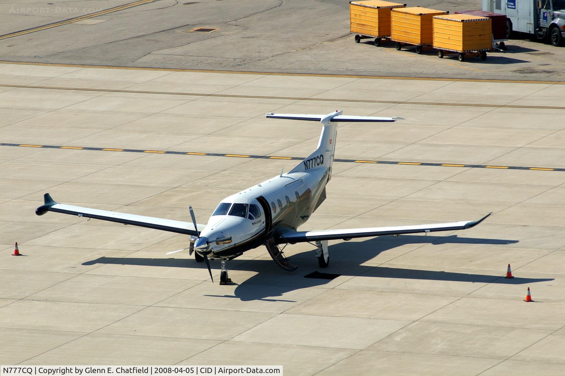 N777CQ, 2006 Pilatus PC-12/47 C/N 754, Just pulled in to Landmark, shot from the control tower