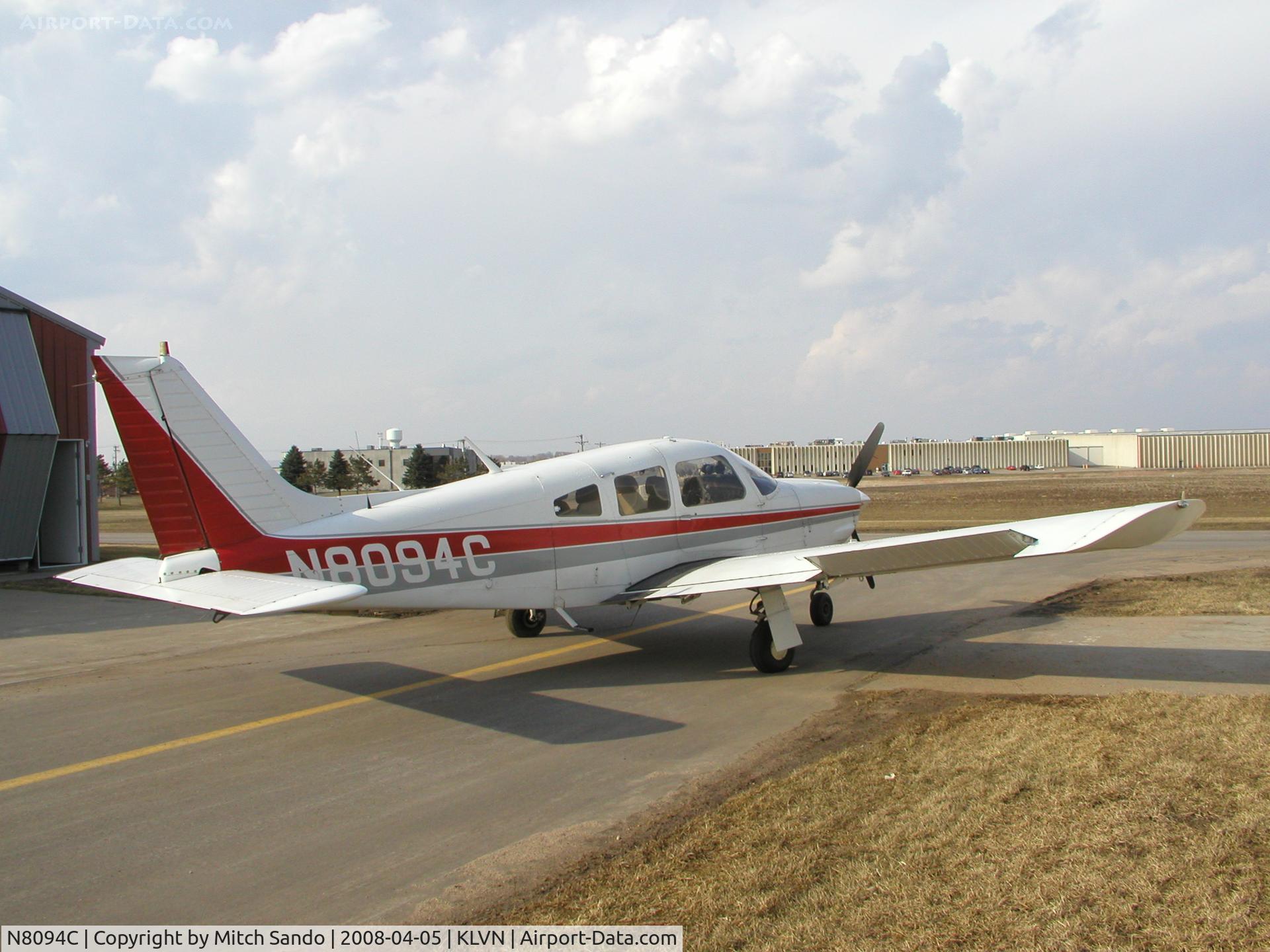 N8094C, 1975 Piper PA-28R-200 C/N 28R-7635130, Parked outside the hangar.