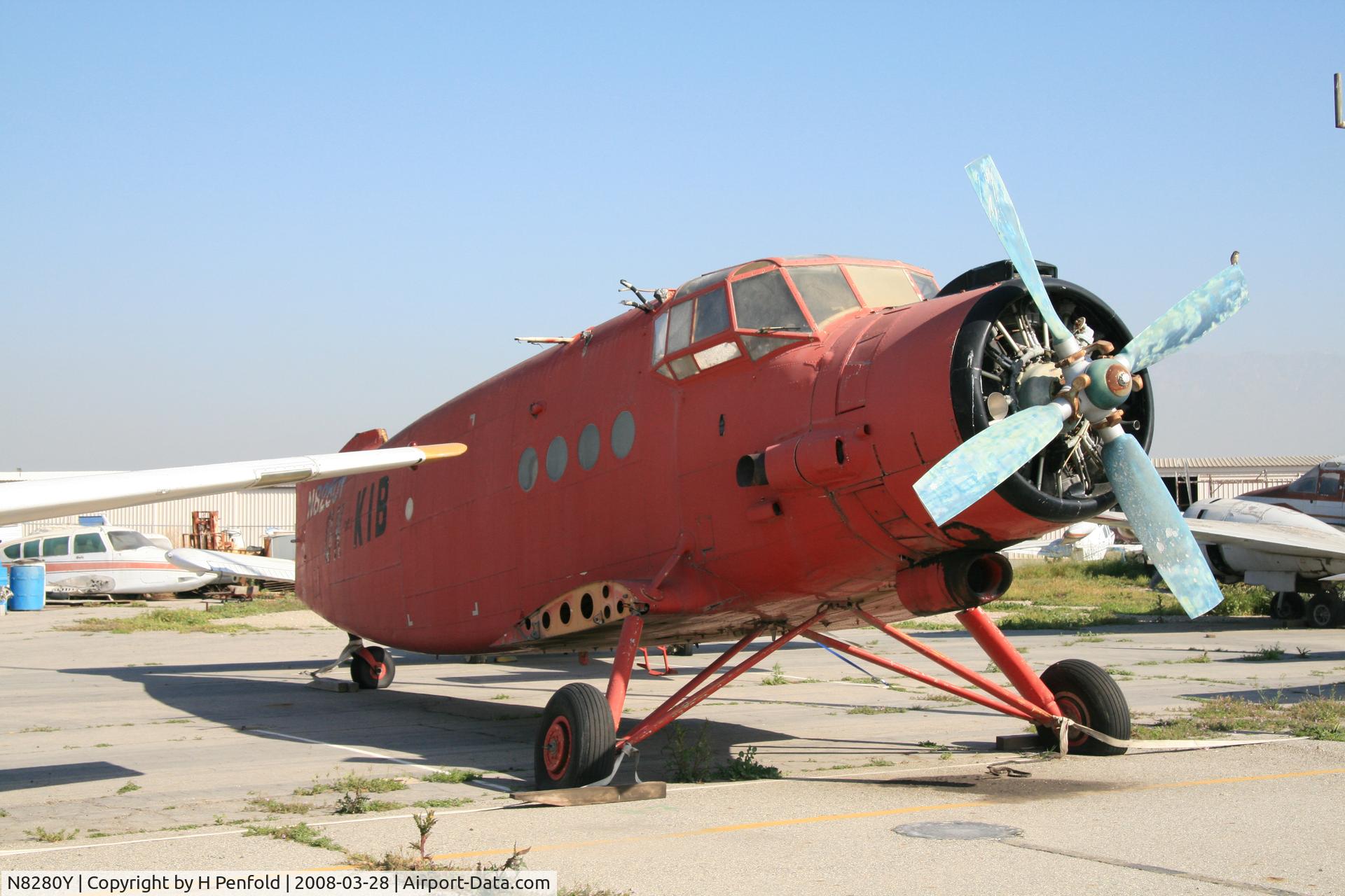 N8280Y, 1980 Antonov (PZL-Mielec) An-2 C/N 1G186-33, At Chino Airport near Planes of Fame Museum