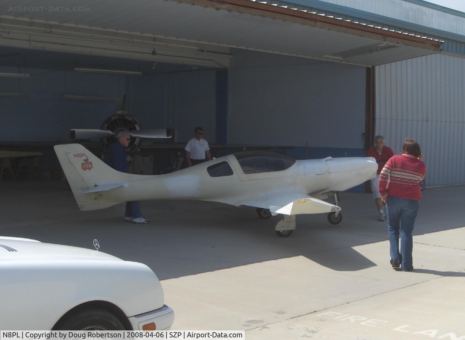 N8PL, 2001 Lancair 235 C/N 005, 2001 Lipps LANCAIR 235, Lycoming O-235, placing in temporary cover, prop has been removed