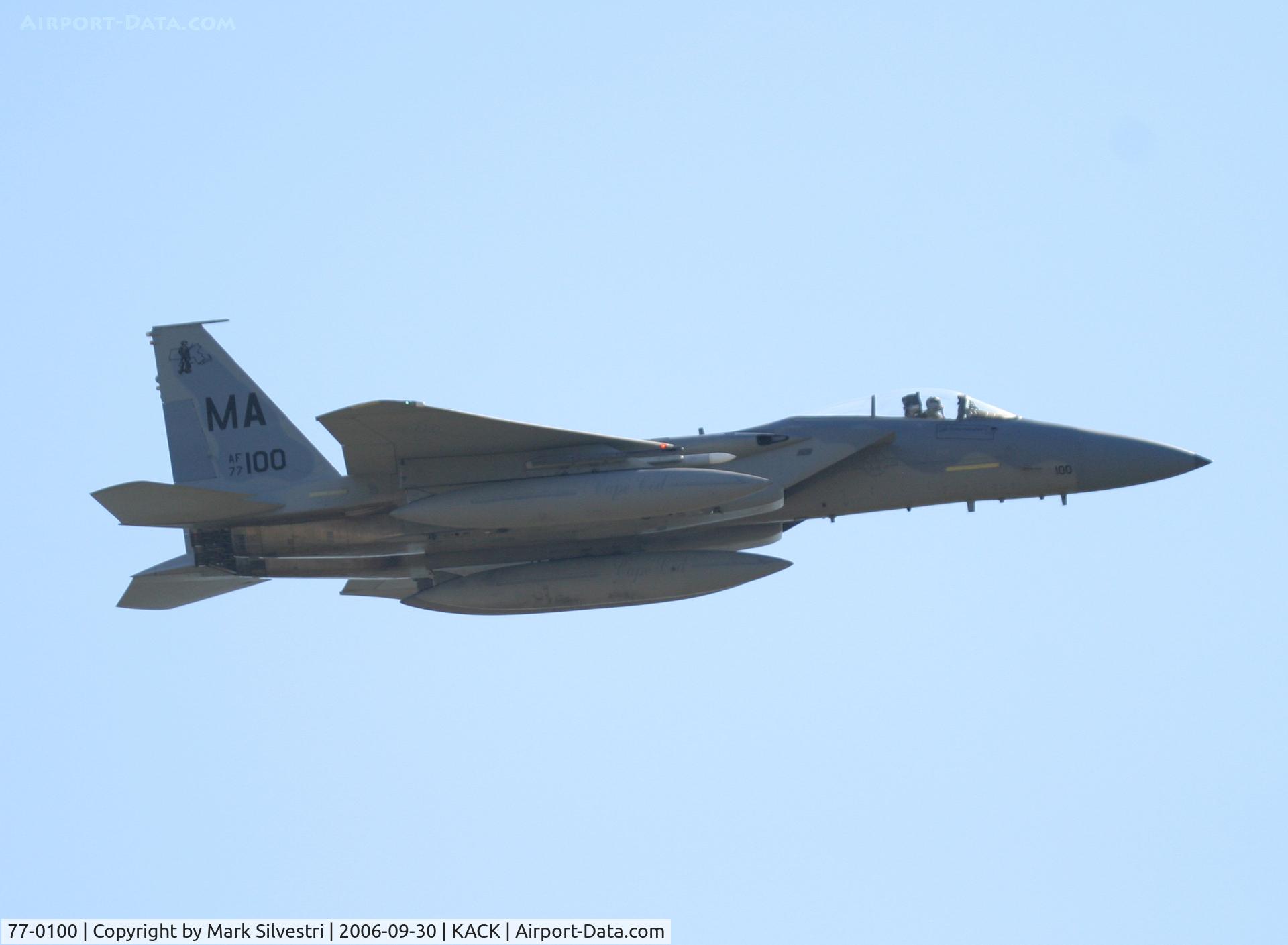 77-0100, 1977 McDonnell Douglas F-15A Eagle C/N 0383/A312, Nantucket Airshow 2006 - F-15A (CN: 383 / A312) 102nd FW, Otis AFB, MA
