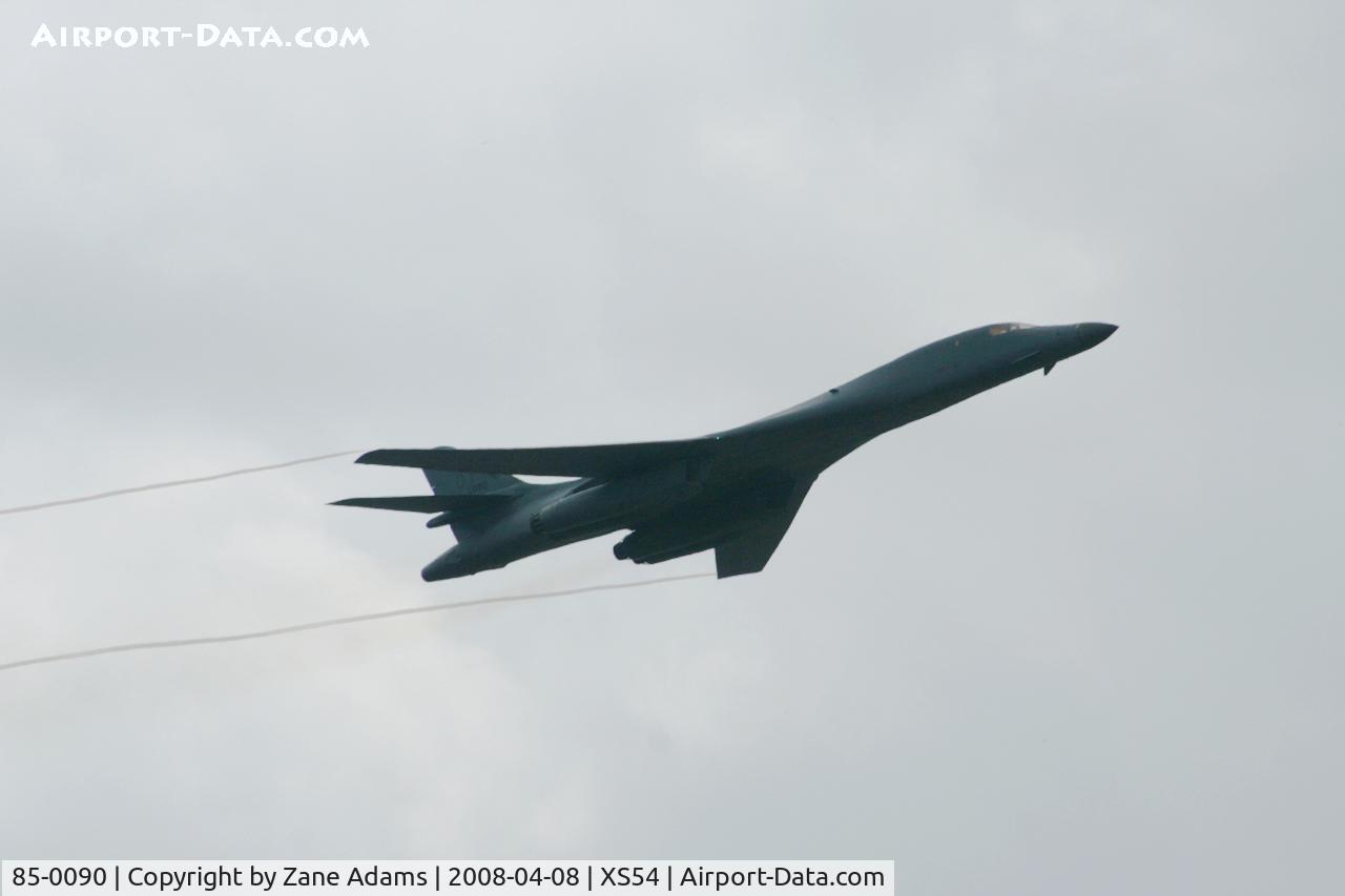 85-0090, 1985 Rockwell B-1B Lancer C/N 50, B-1B flyover of the Rangers Ball Park in Arlington - Home Opener 2008